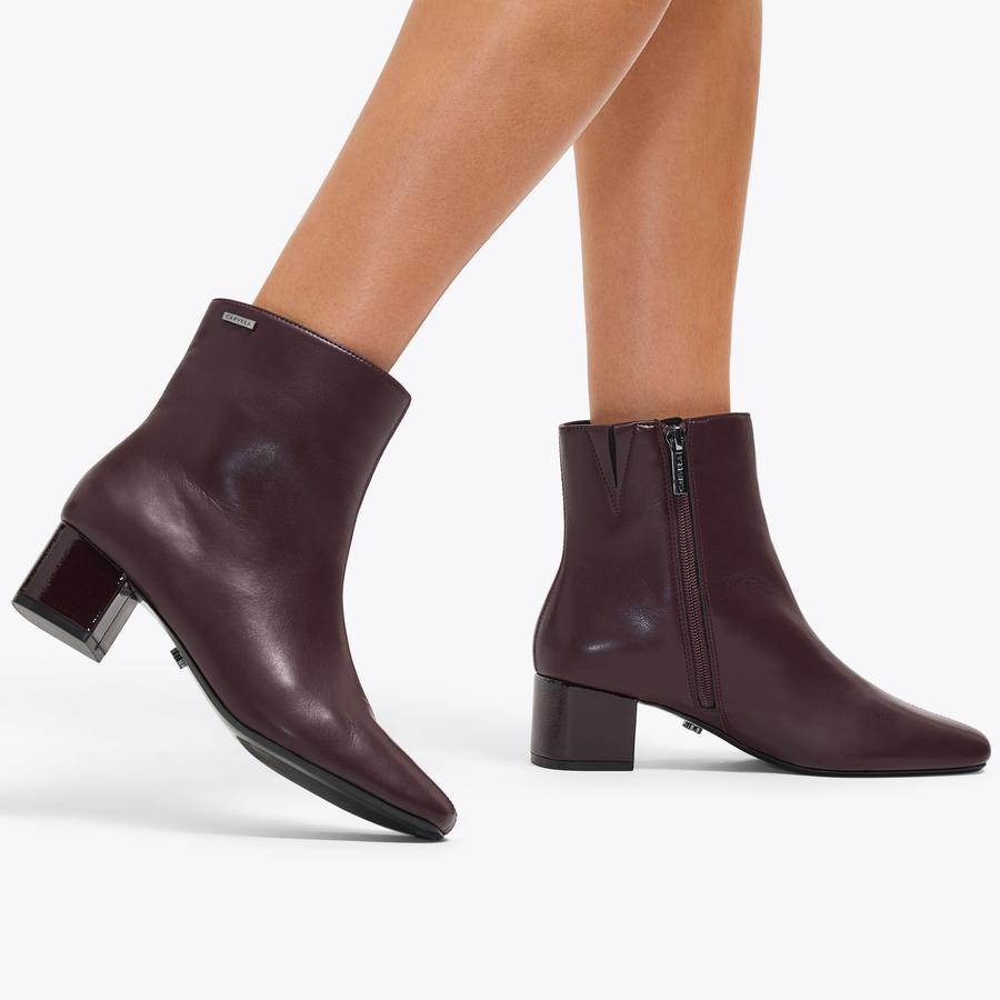 CLEO ANKLE Wine Heeled Ankle Boot by CARVELA