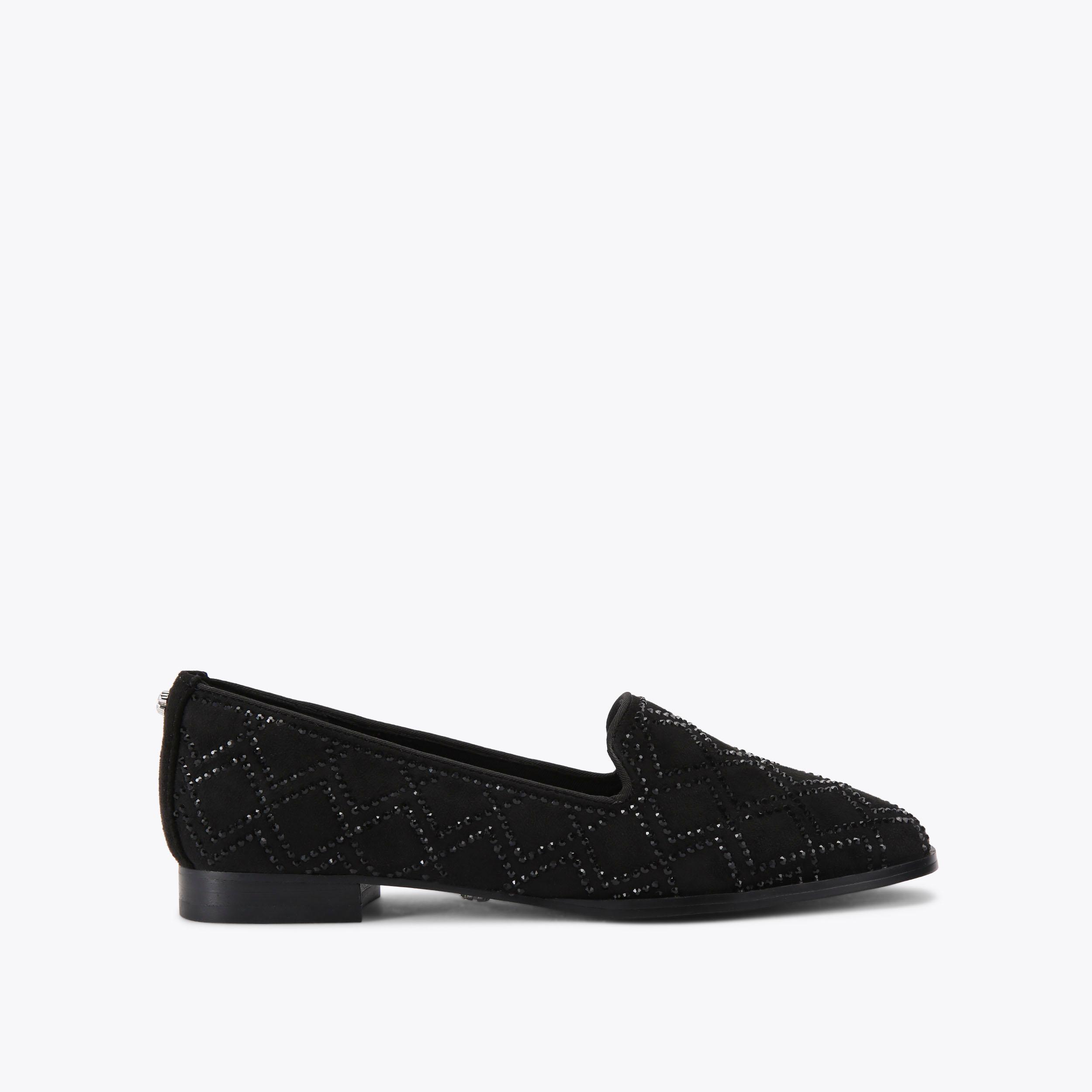 KINGSLEY LOAFER Black Crystal Slip On Loafer by CARVELA