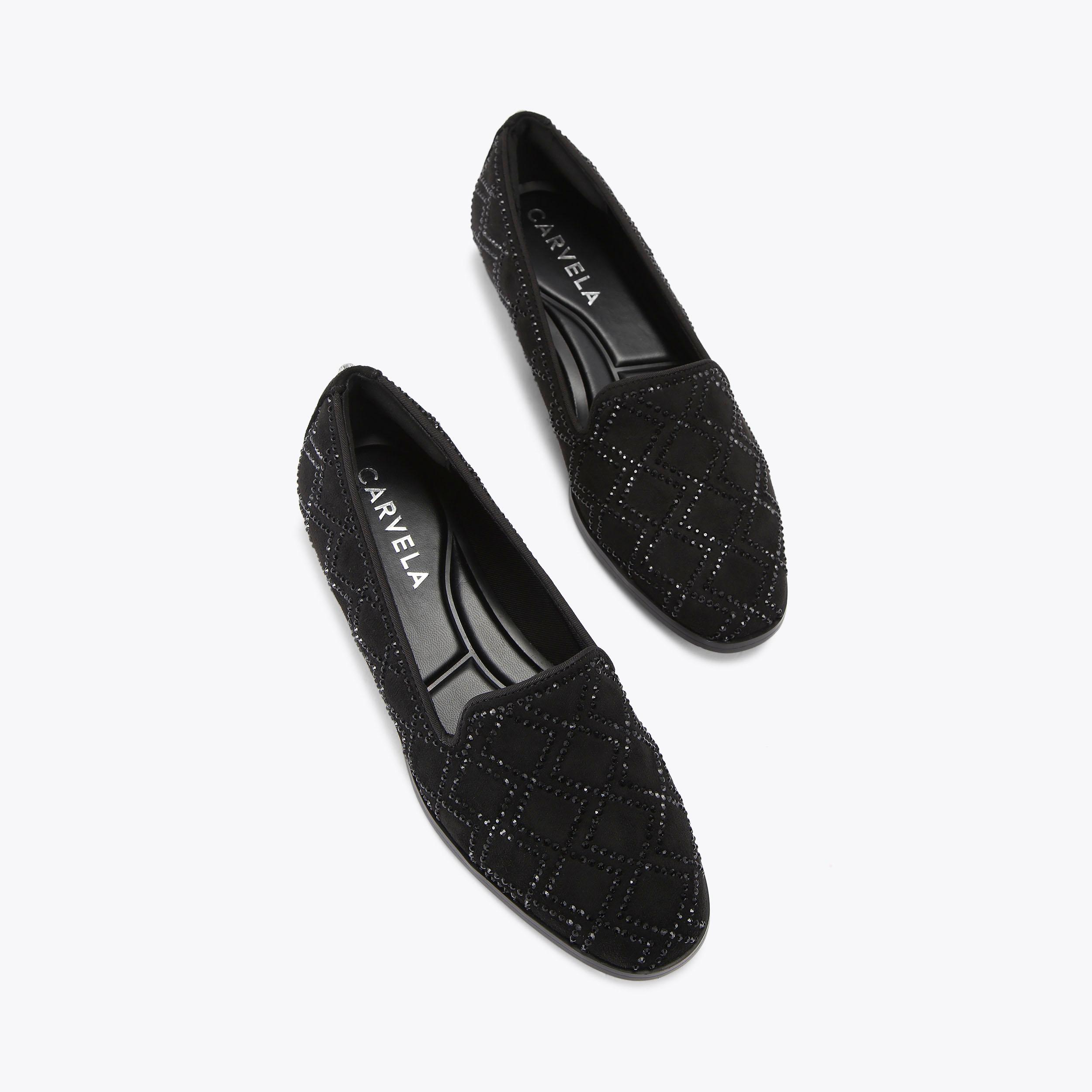 KINGSLEY LOAFER Black Crystal Slip On Loafer by CARVELA KINGSLEY LOAFER Black Crystal Slip On Loafer by CARVELA