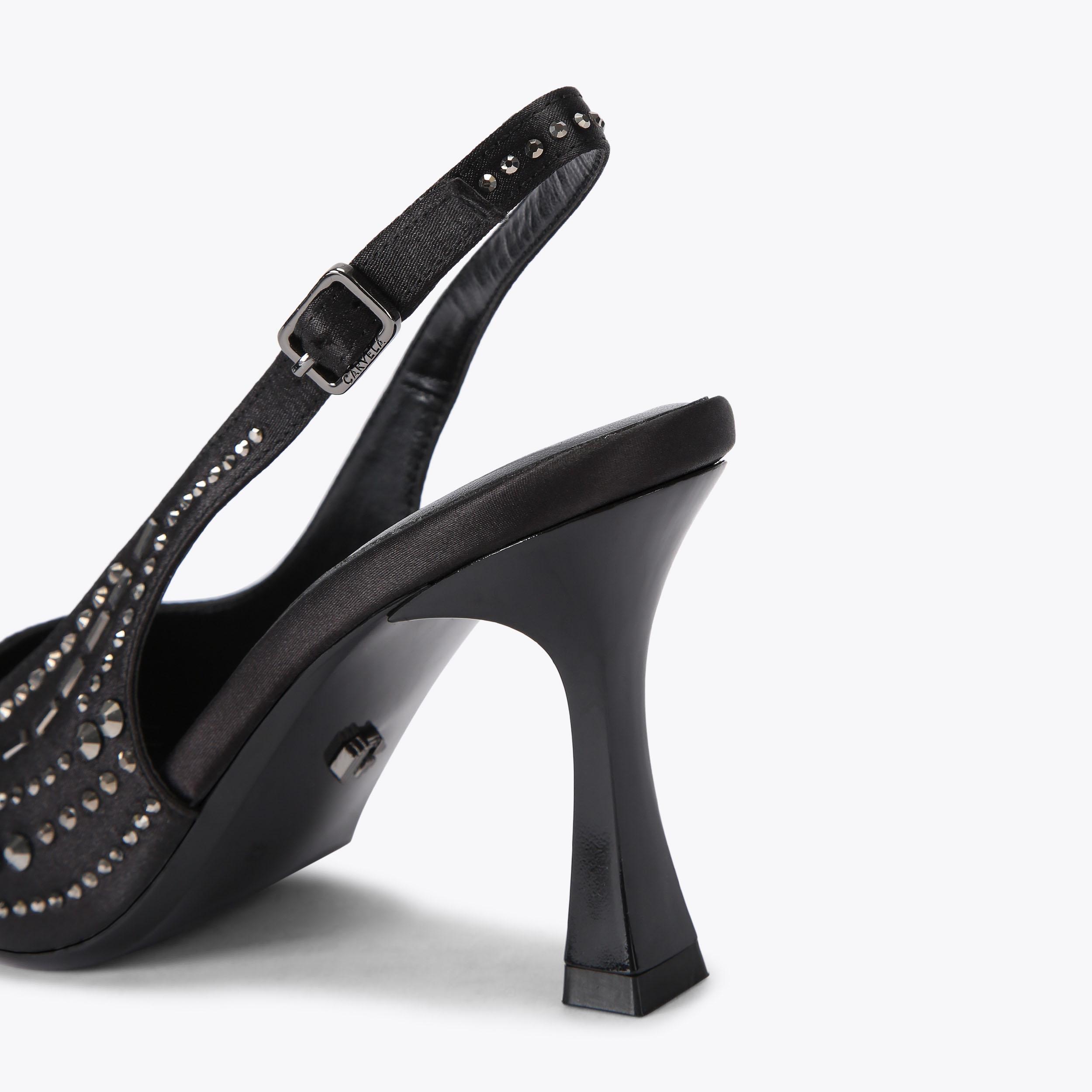 CATWALK SLING Black Studded Slingback Heel by CARVELA
