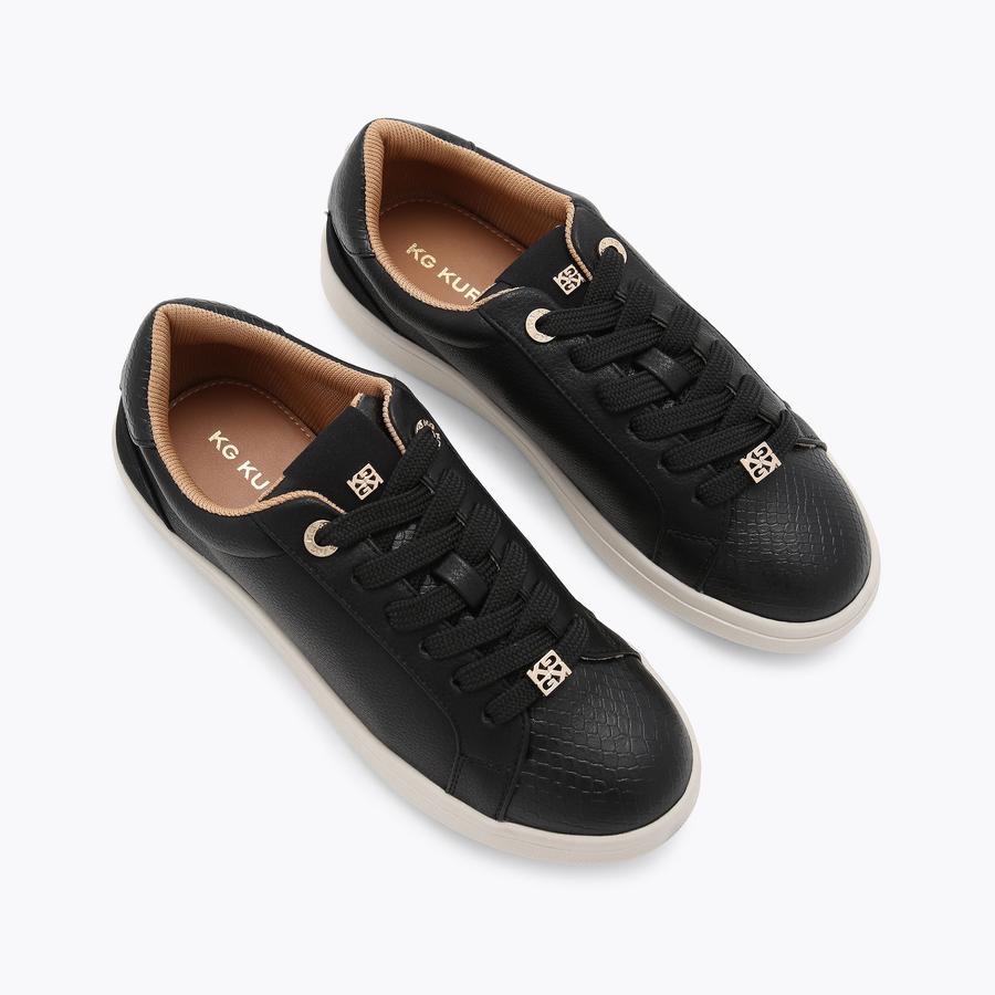 ELIZA Black Textured Trainer by KG KURT GEIGER