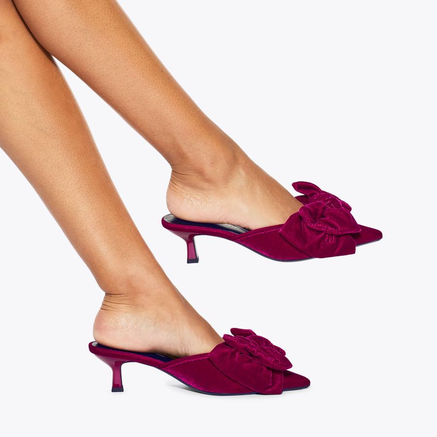 SOPHIA Pink Velvet Mule Heel by KG KURT GEIGER