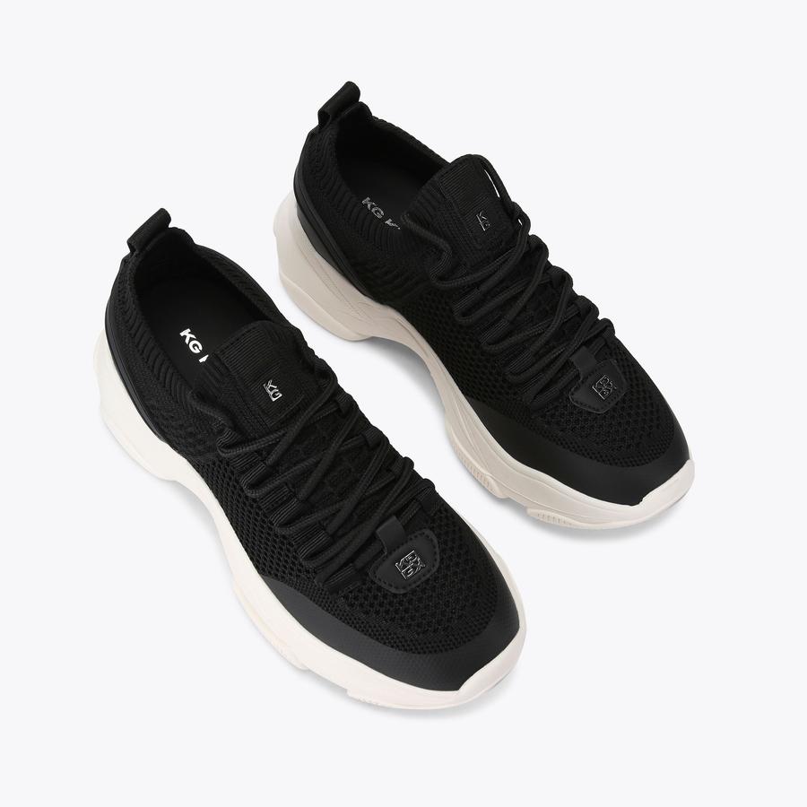 LIVELY Black Fabric Sneaker by KG KURT GEIGER