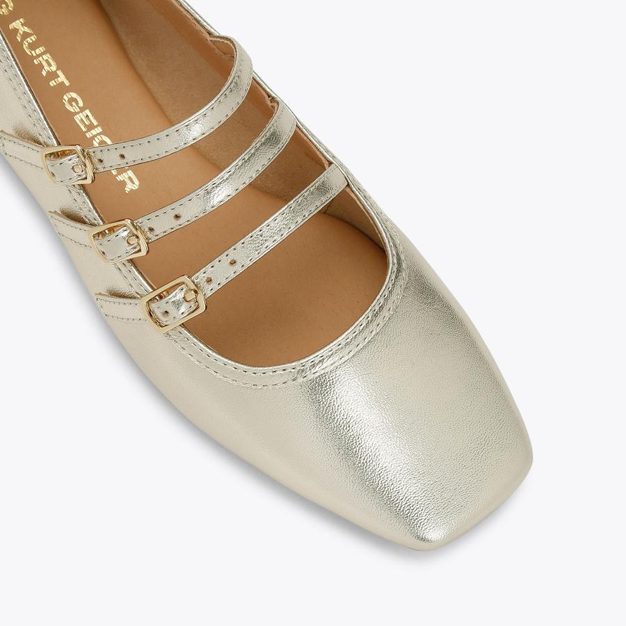 NOVEL Gold Mary Jane Flats by KG KURT GEIGER