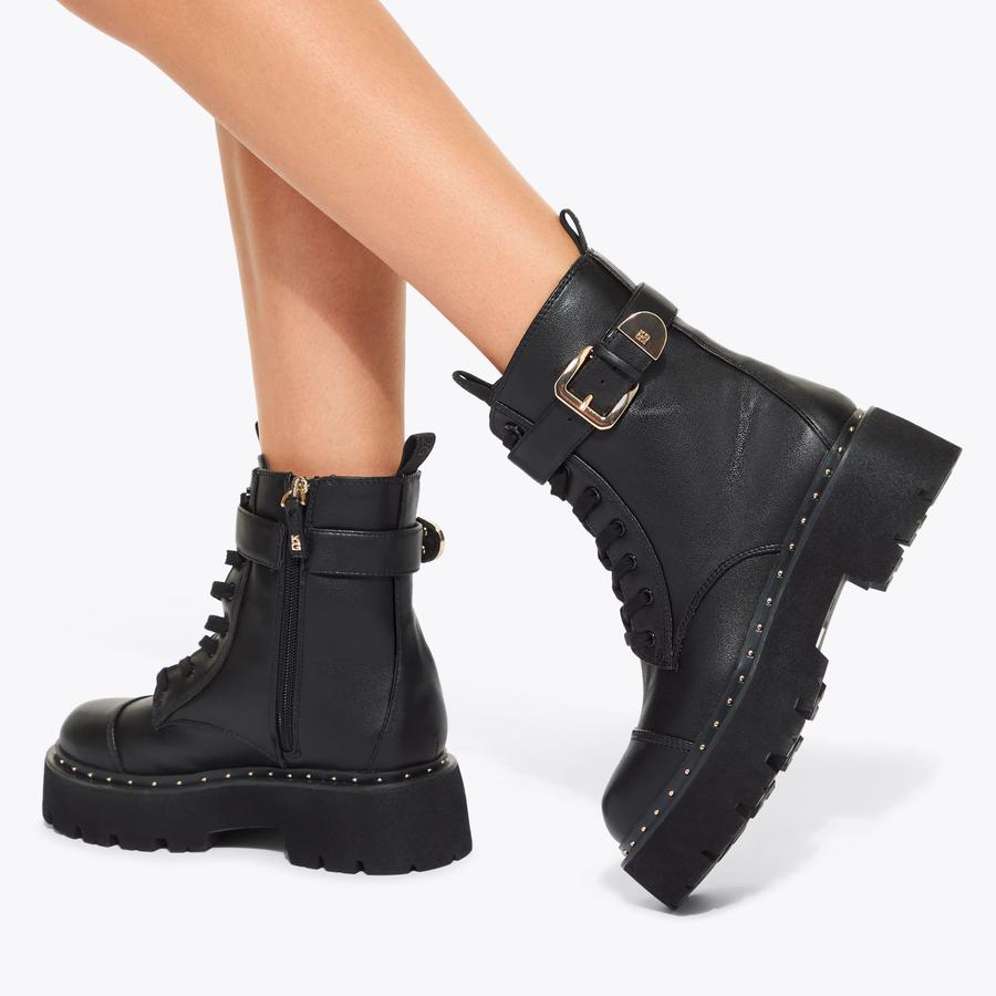 TRICK LACE UP Black Ankle Boot by KG KURT GEIGER