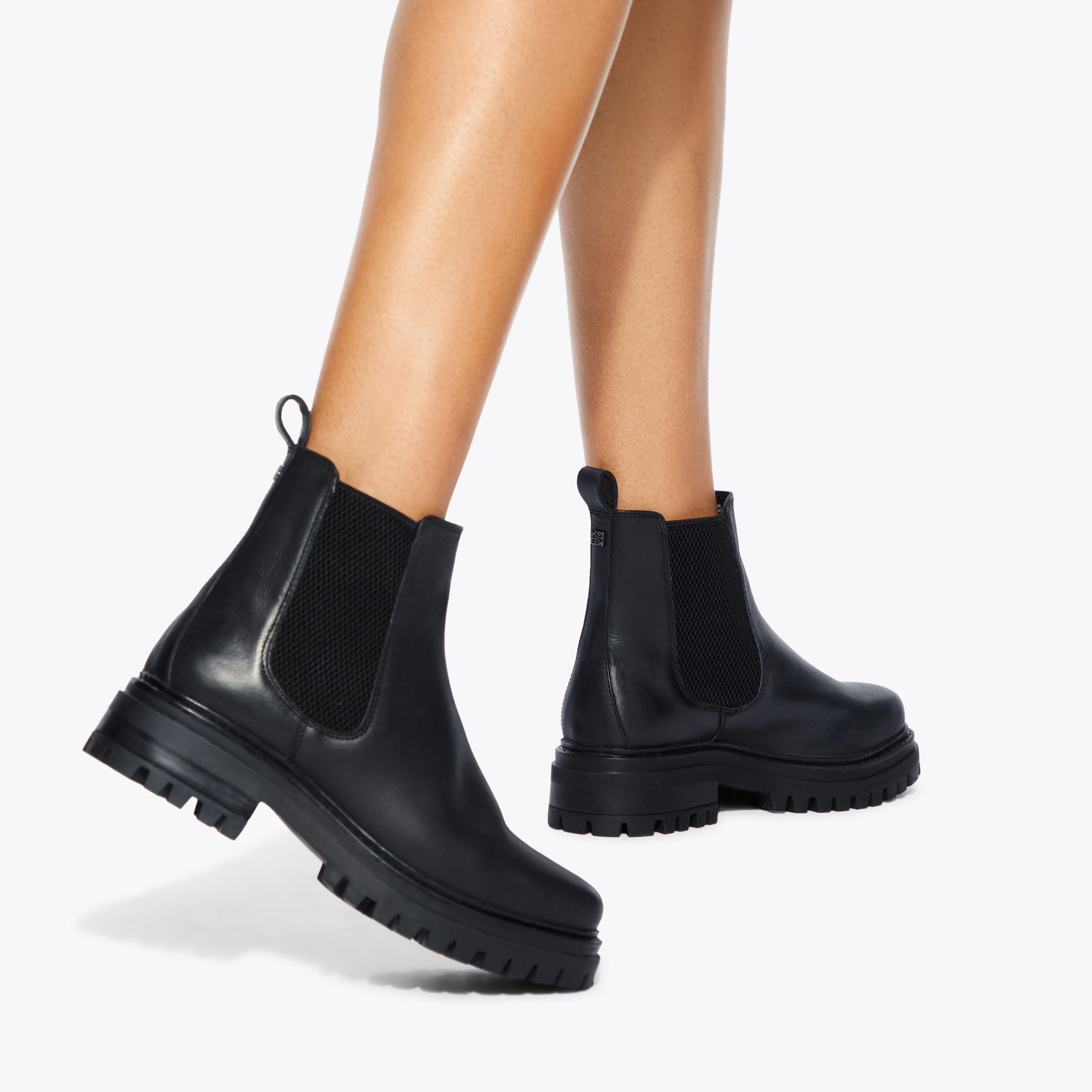Bag Kurt Geiger Radar TEDDY Black Leather Chelsea Boot By KG KURT
