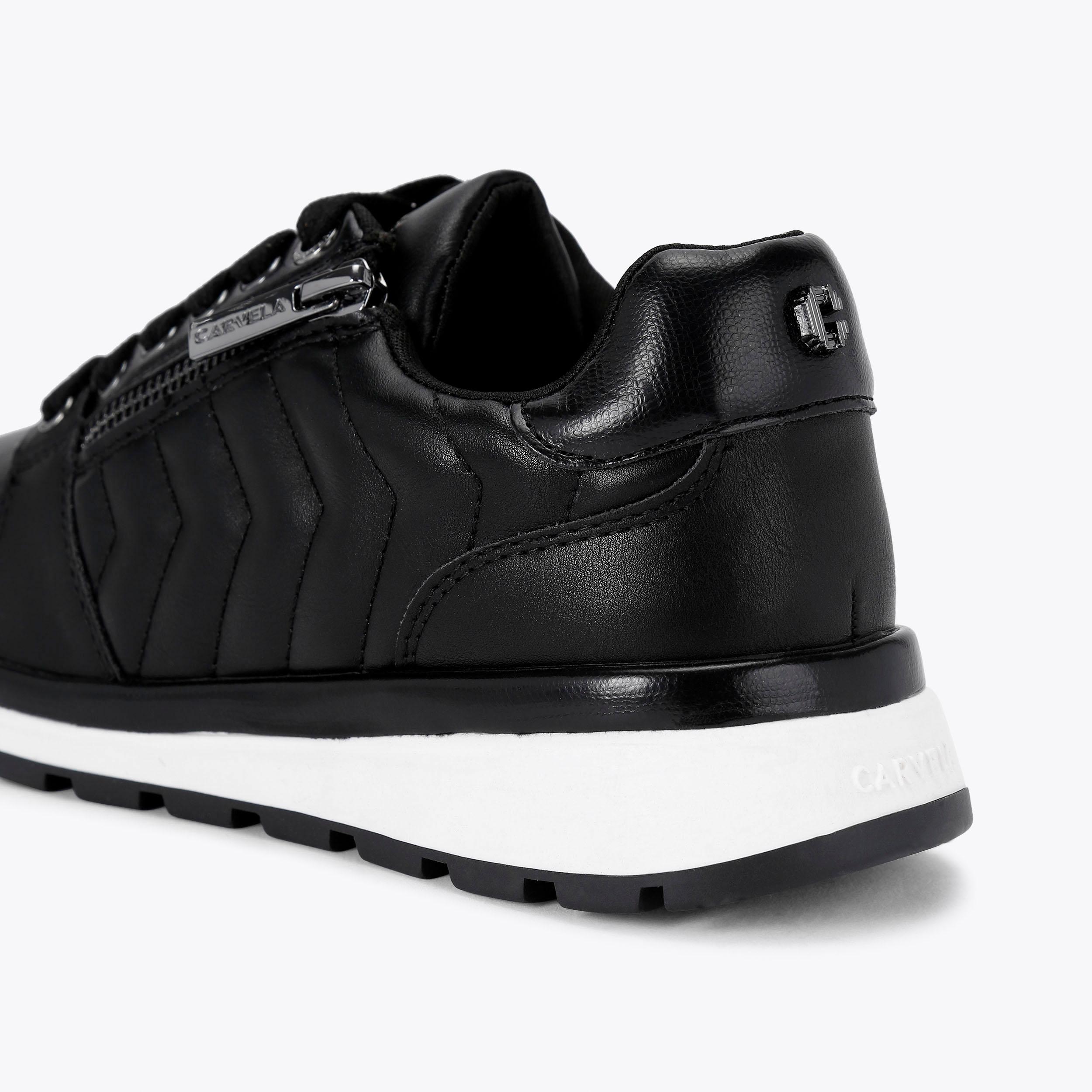 PACE ZIP Black Lace Up Trainer by CARVELA