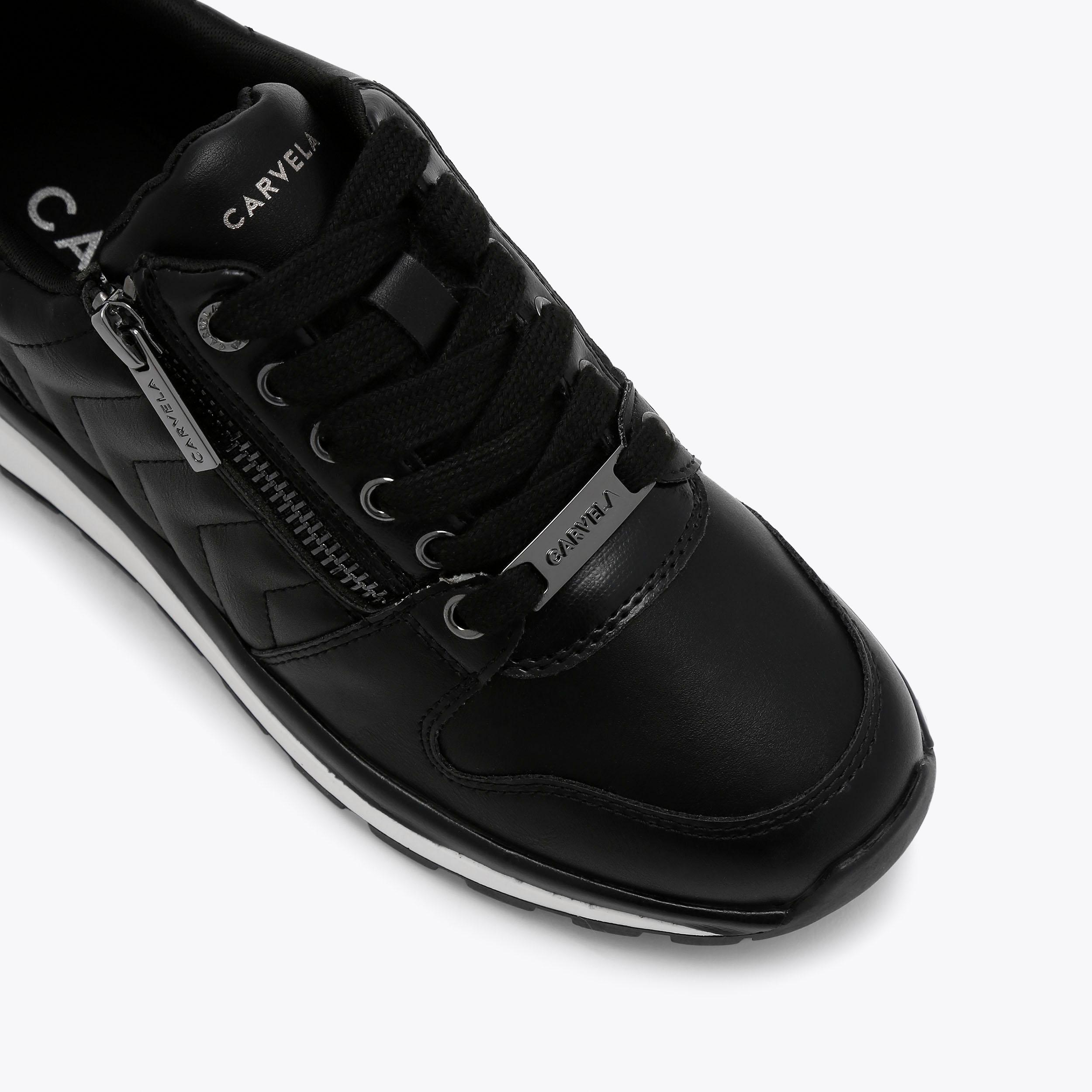 PACE ZIP Black Lace Up Trainer by CARVELA
