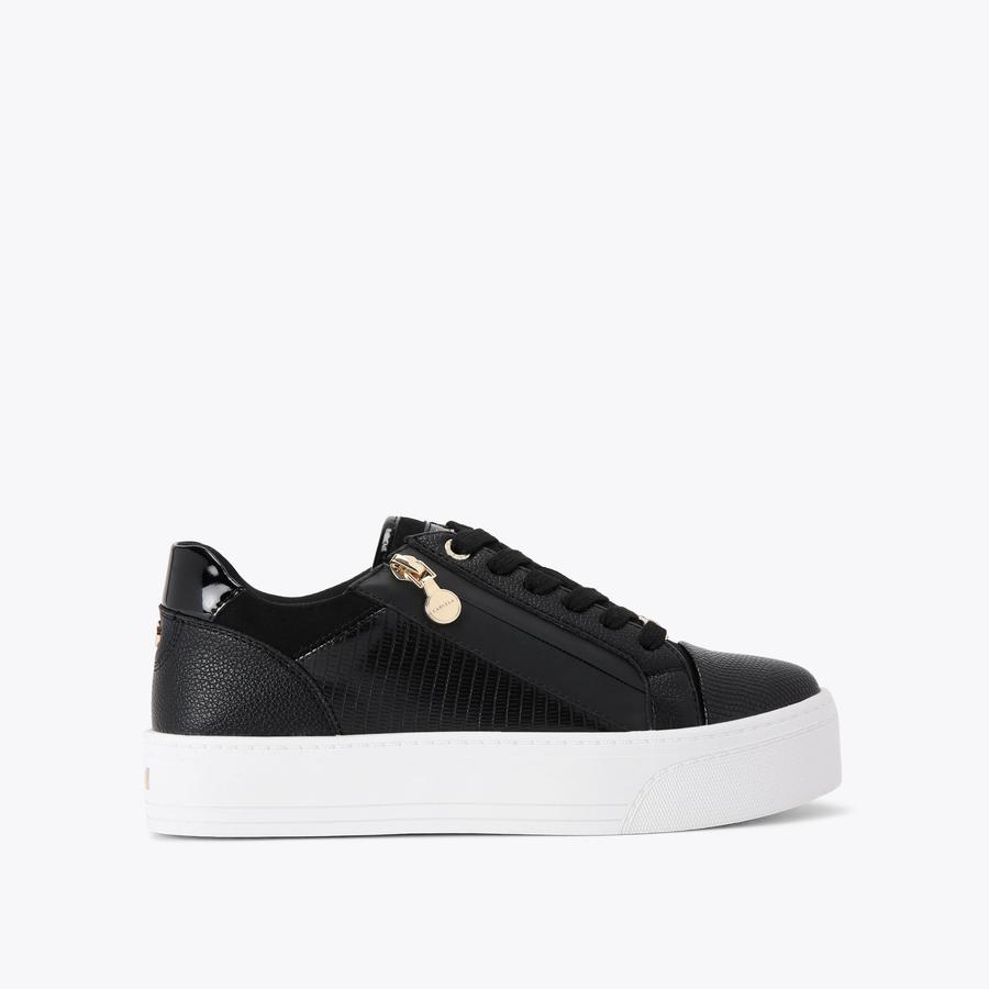 STATEMENT ZIP Black Lizard Trainer by CARVELA