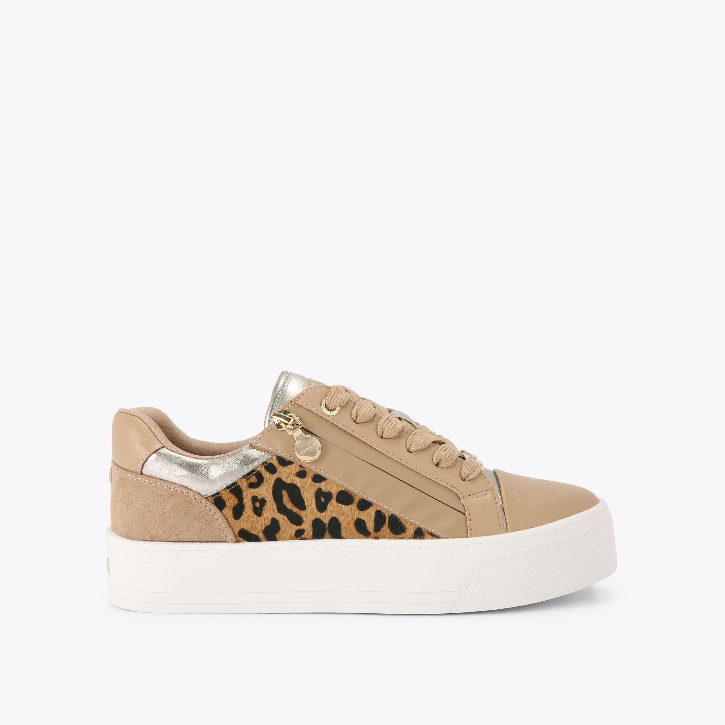 STATEMENT ZIP Black Lizard Trainer by CARVELA