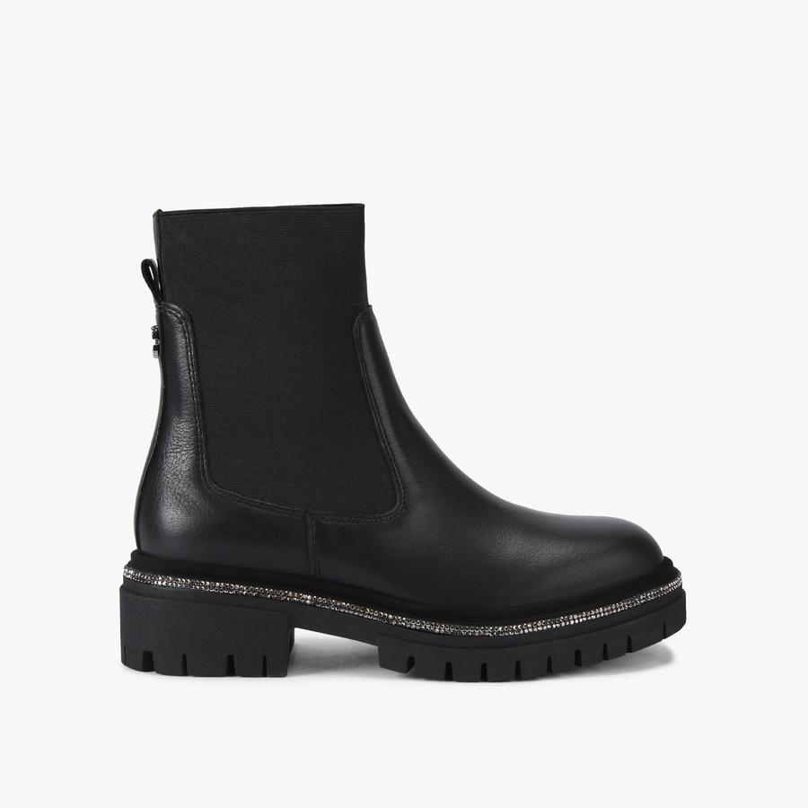DAZZLE ANKLE 2 Black Crystal Ankle Chelsea Boot by CARVELA