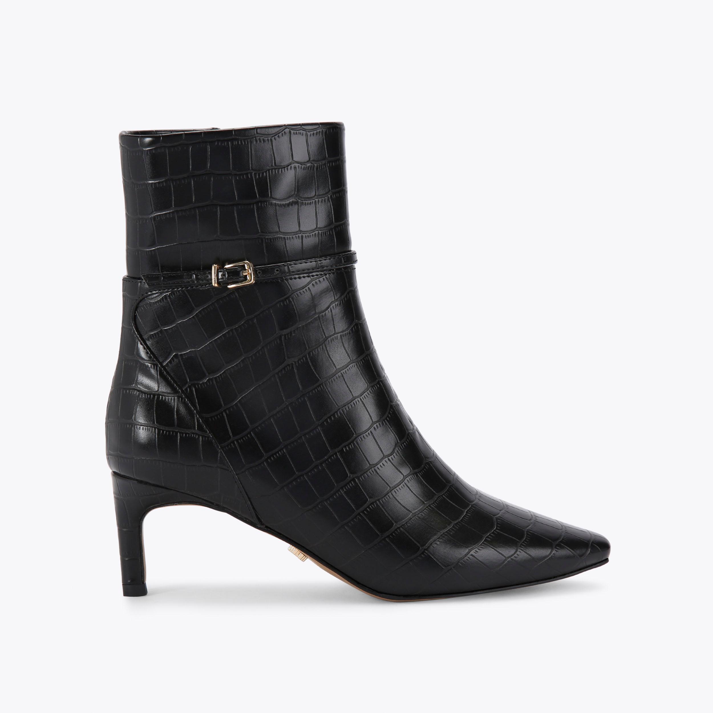 carvela by kurt geiger IMPRESS ANKLE Black Croc Ankle Boot by CARVELA