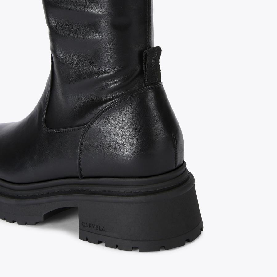 COLLIDE HIGH OTK Black Knee High Boot by CARVELA