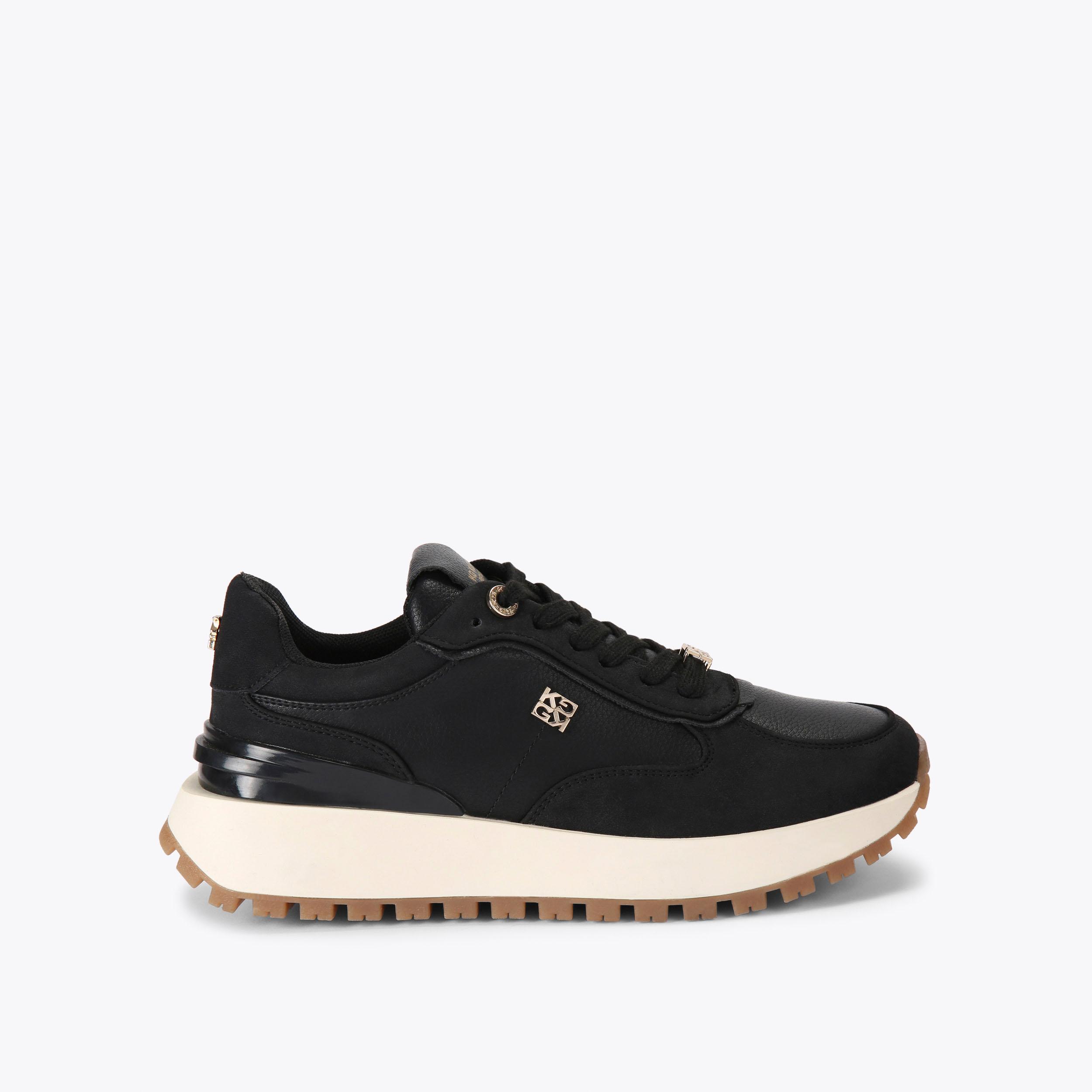 carvela by kurt geiger LOUISA2 Black Lace Up Sneaker by KG KURT GEIGER