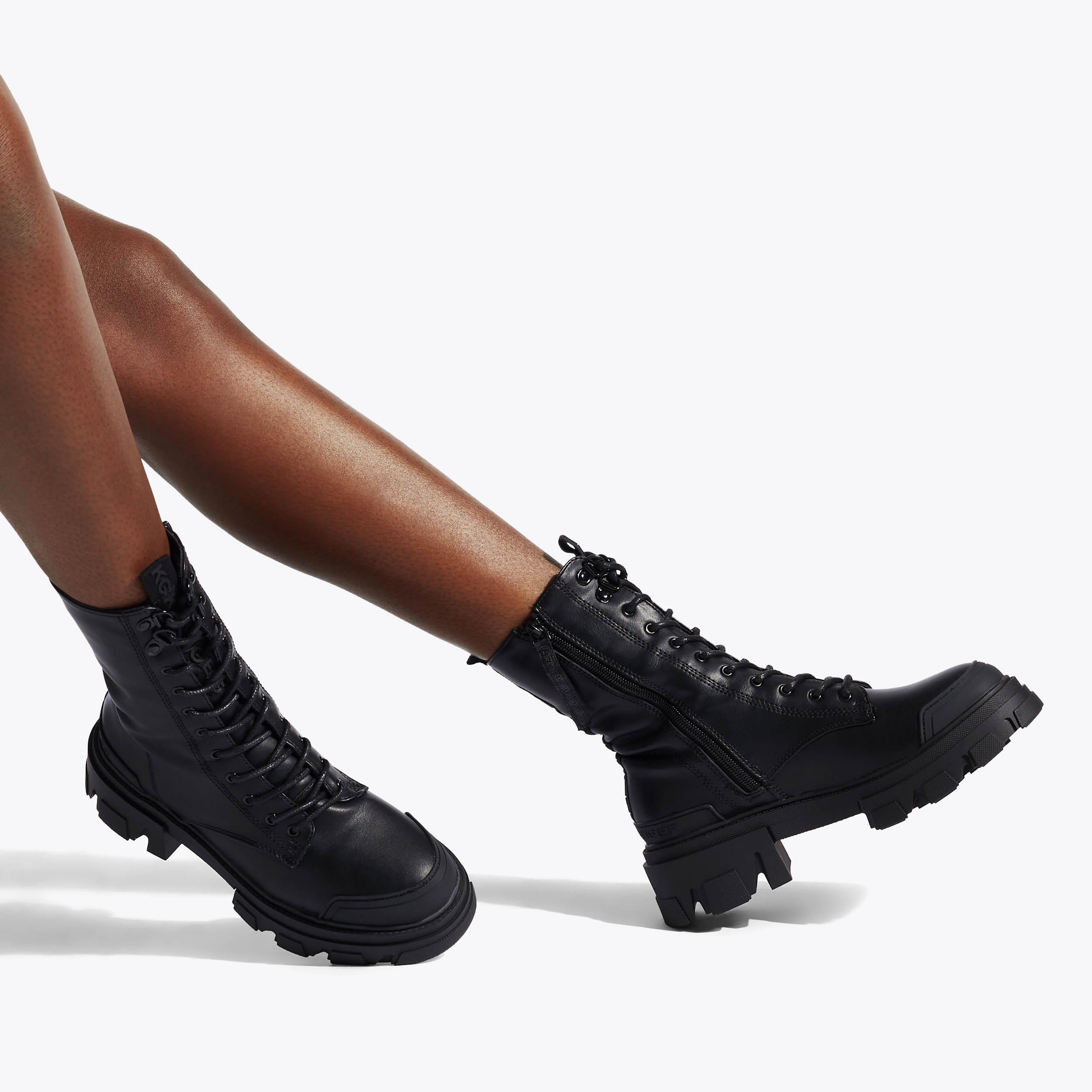 Kg by kurt geiger military lace up boots black shop