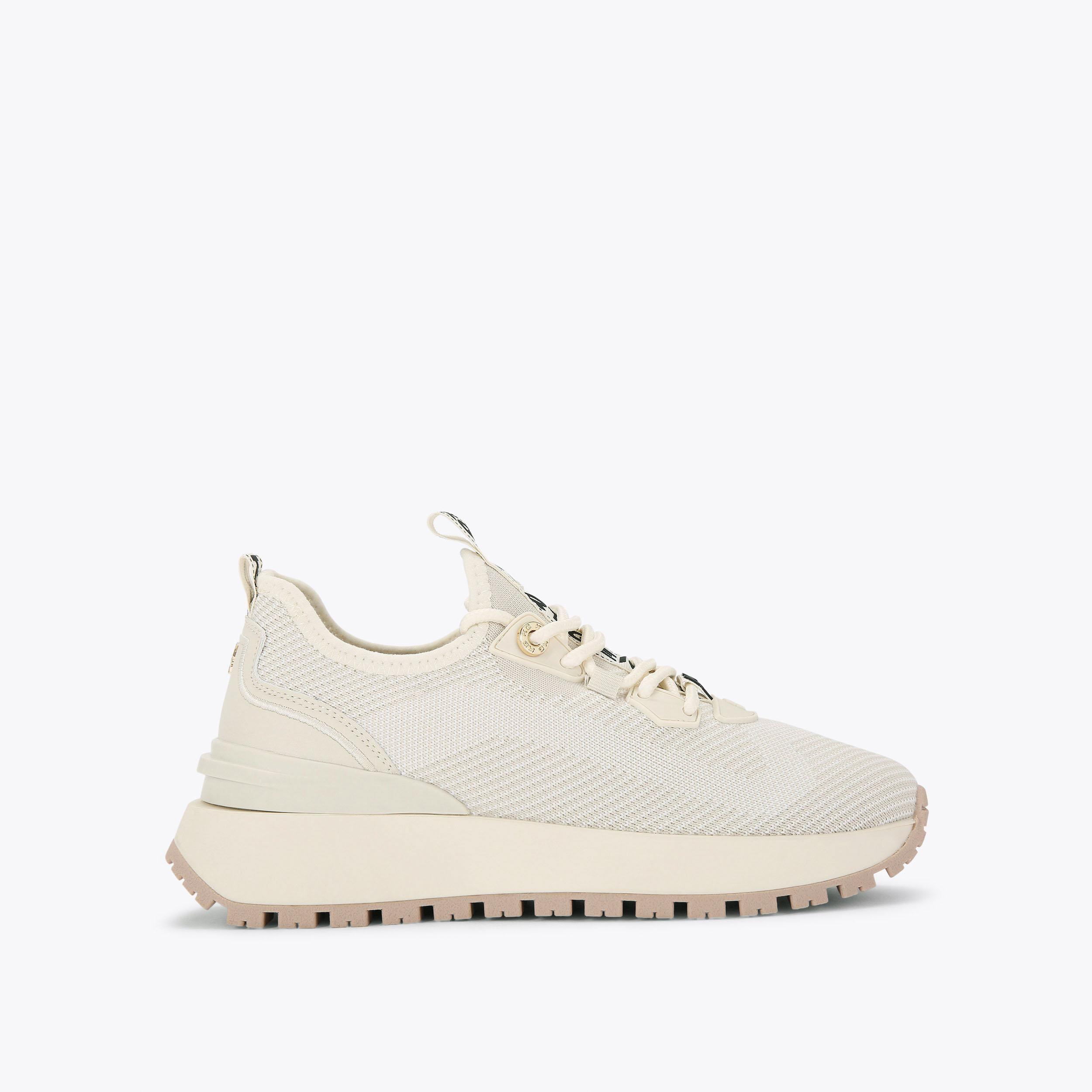 carvela by kurt geiger LOUISA KNIT2 Bone Fabric Sneaker by KG KURT GEIGER