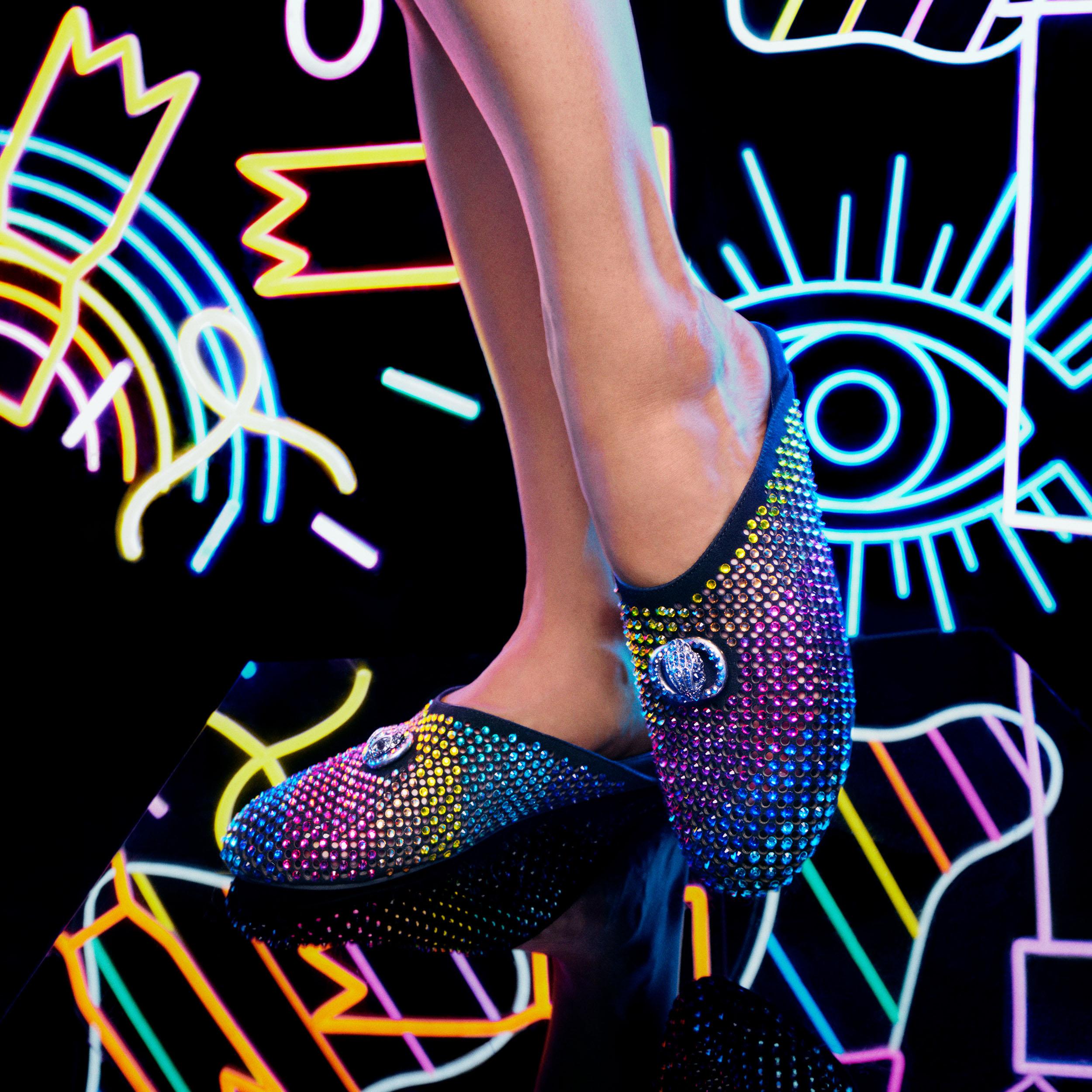CHELSEA SLIDER Rainbow Crystal Slides by KURT GEIGER LONDON