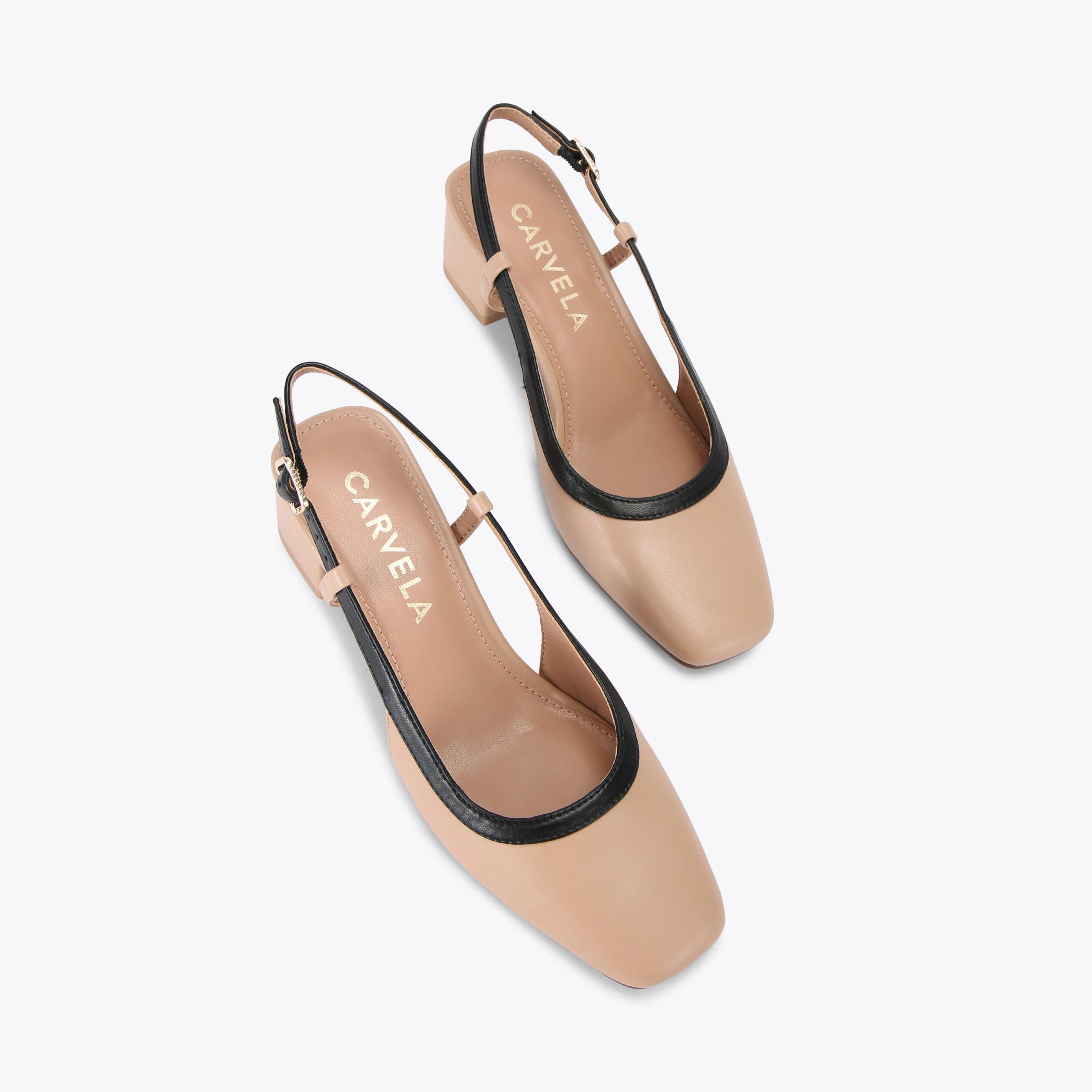 LEILA Beige Slingback Block Heel by CARVELA