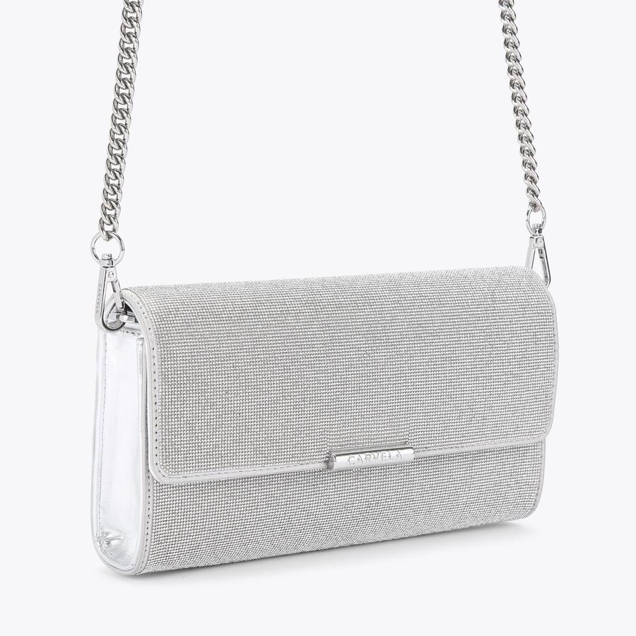 Large silver clutch sale