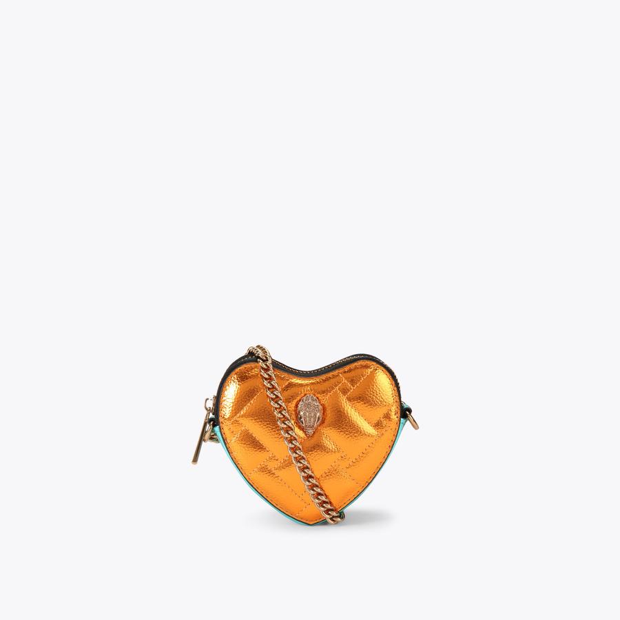 MICRO HEART CROSS BODY Metallic Quilted Micro Heart Cross Body by