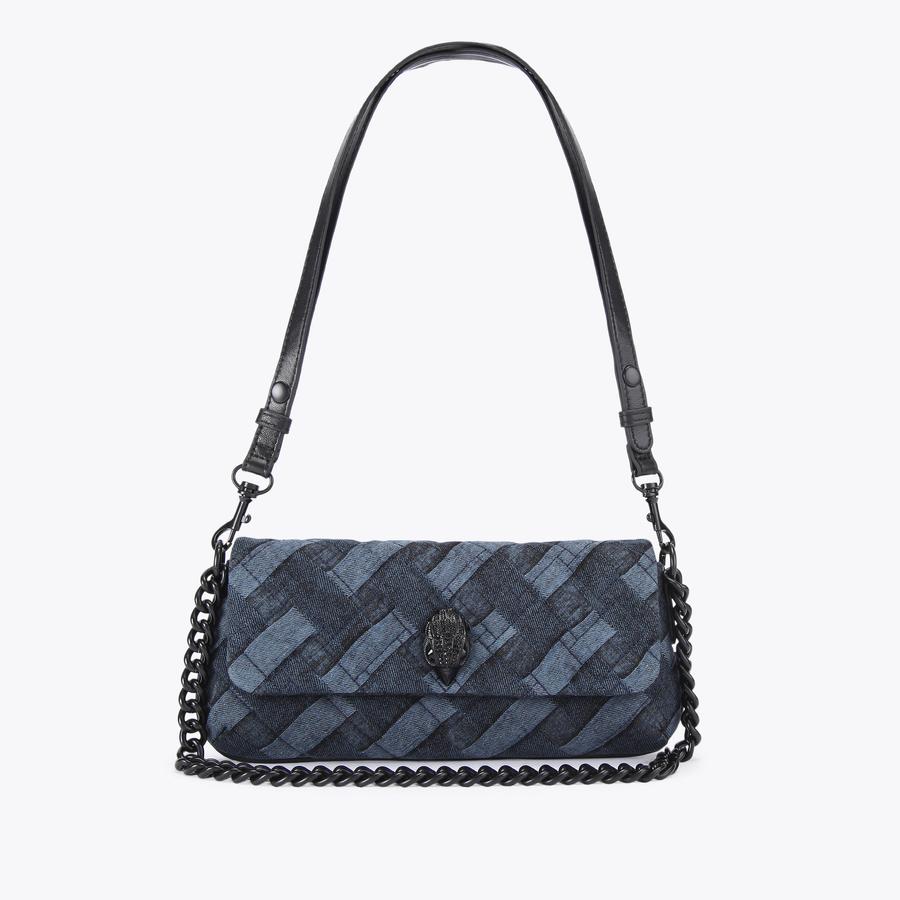 SM LONG KENSINGTON Dark Denim Shoulder Bag by KURT GEIGER LONDON