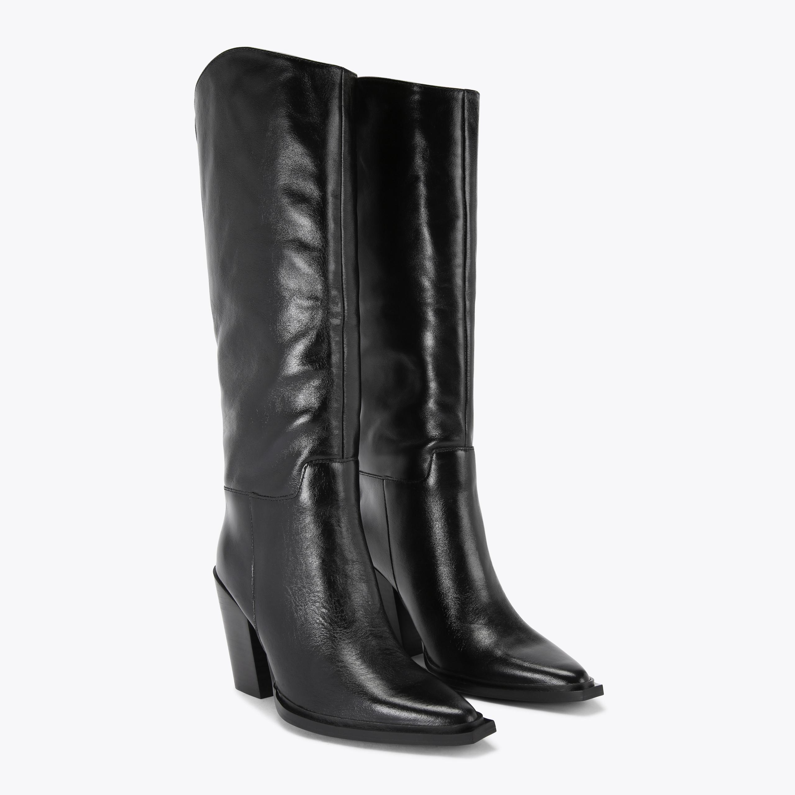 BILLY KNEE BOOT Black Western Knee Boot by KURT GEIGER LONDON
