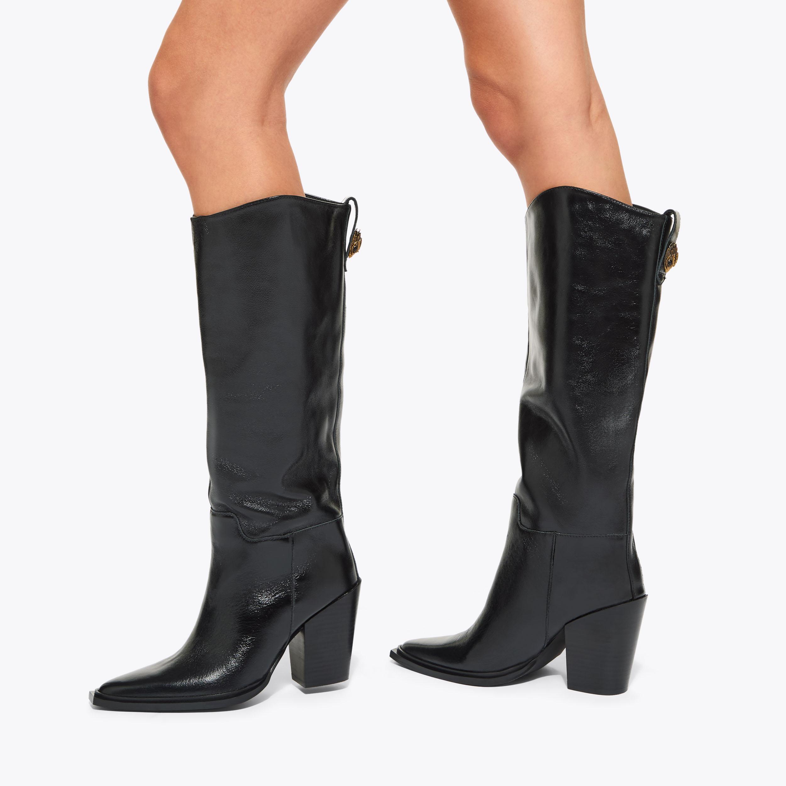 BILLY KNEE BOOT Black Western Knee Boot by KURT GEIGER LONDON