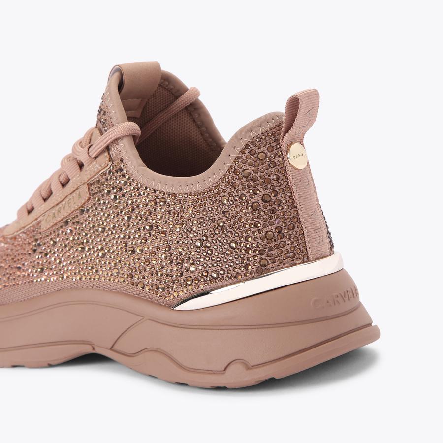 SWIFT JEWEL RUNNER Blush Lace Up Trainer by CARVELA