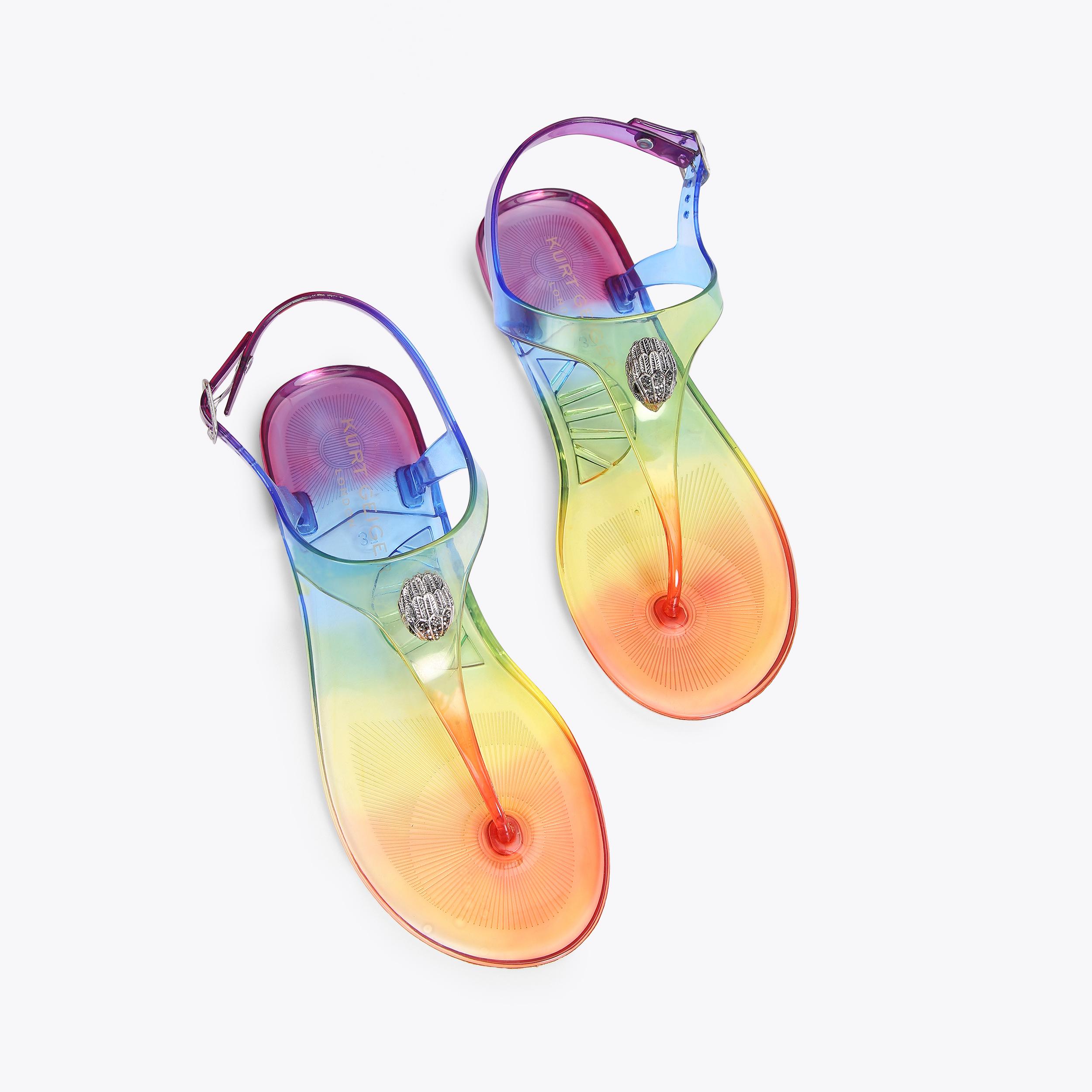 MADDISON RAINBOW Rainbow Flat Jelly Sandals by KURT GEIGER LONDON