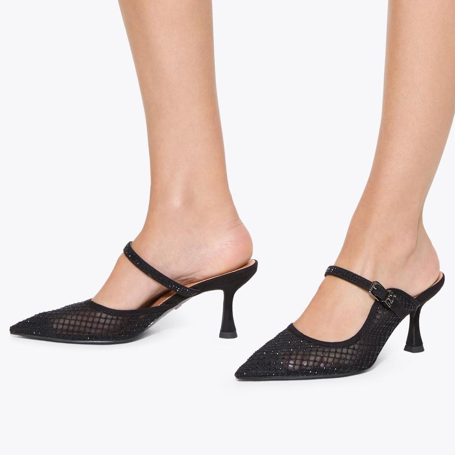 ALINA MULE GEM Black Crystal Mesh Heel by KG KURT GEIGER ALINA MULE GEM Black Crystal Mesh Heel by KG KURT GEIGER