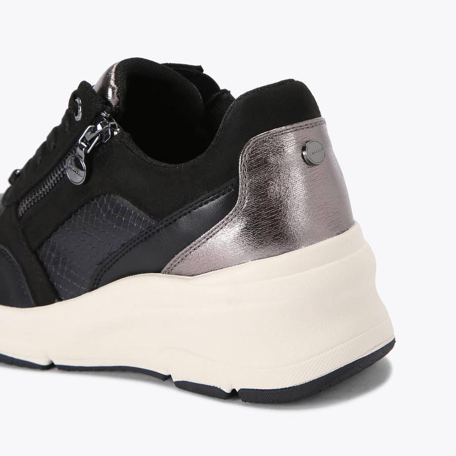 STRIDE ZIP SNEAKER Black Lace Up Sneaker by CARVELA