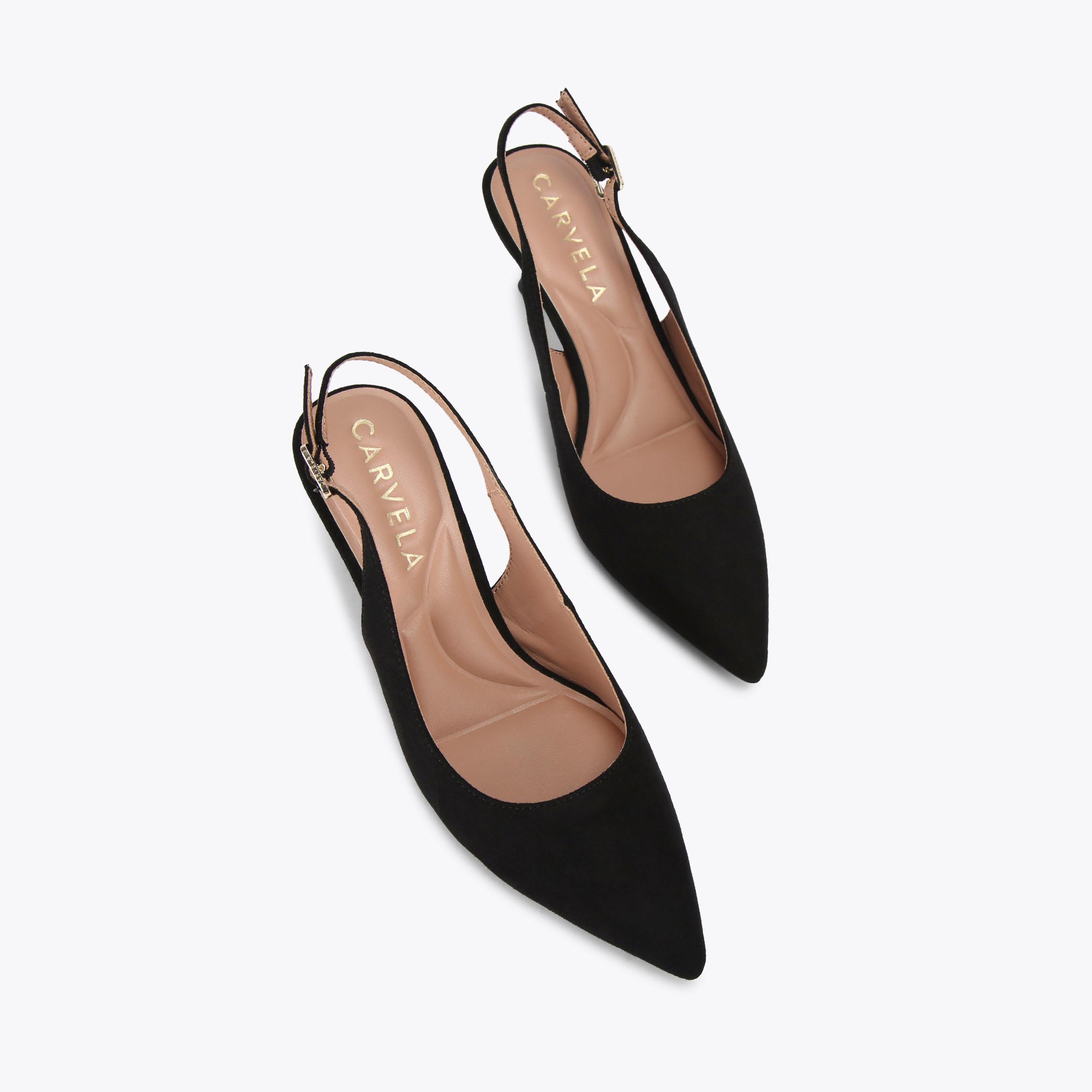 ALLEGRA SLING Black Suede Heel by CARVELA