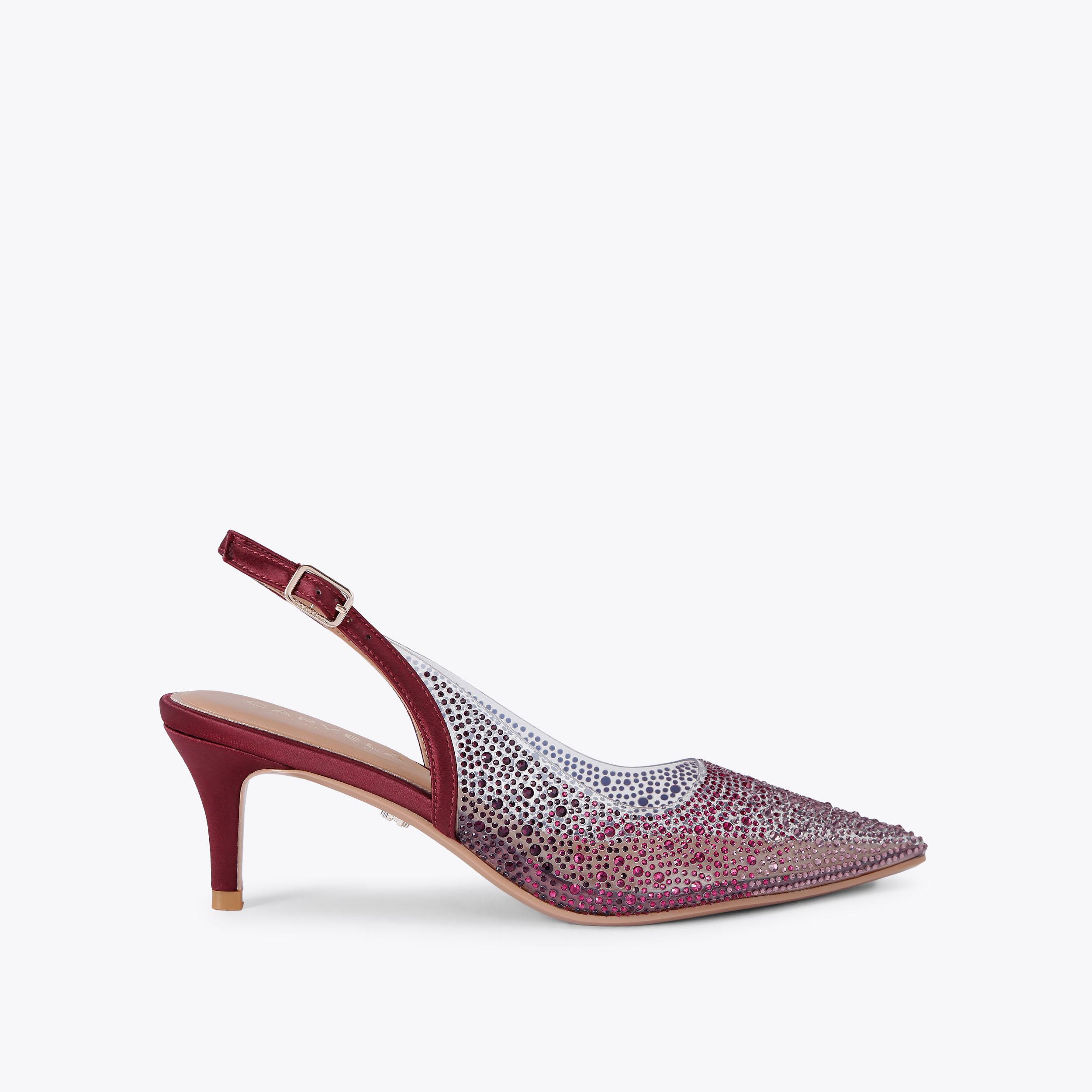 POSITANO SLING LOW Vinyl Silver Gold Heel by CARVELA