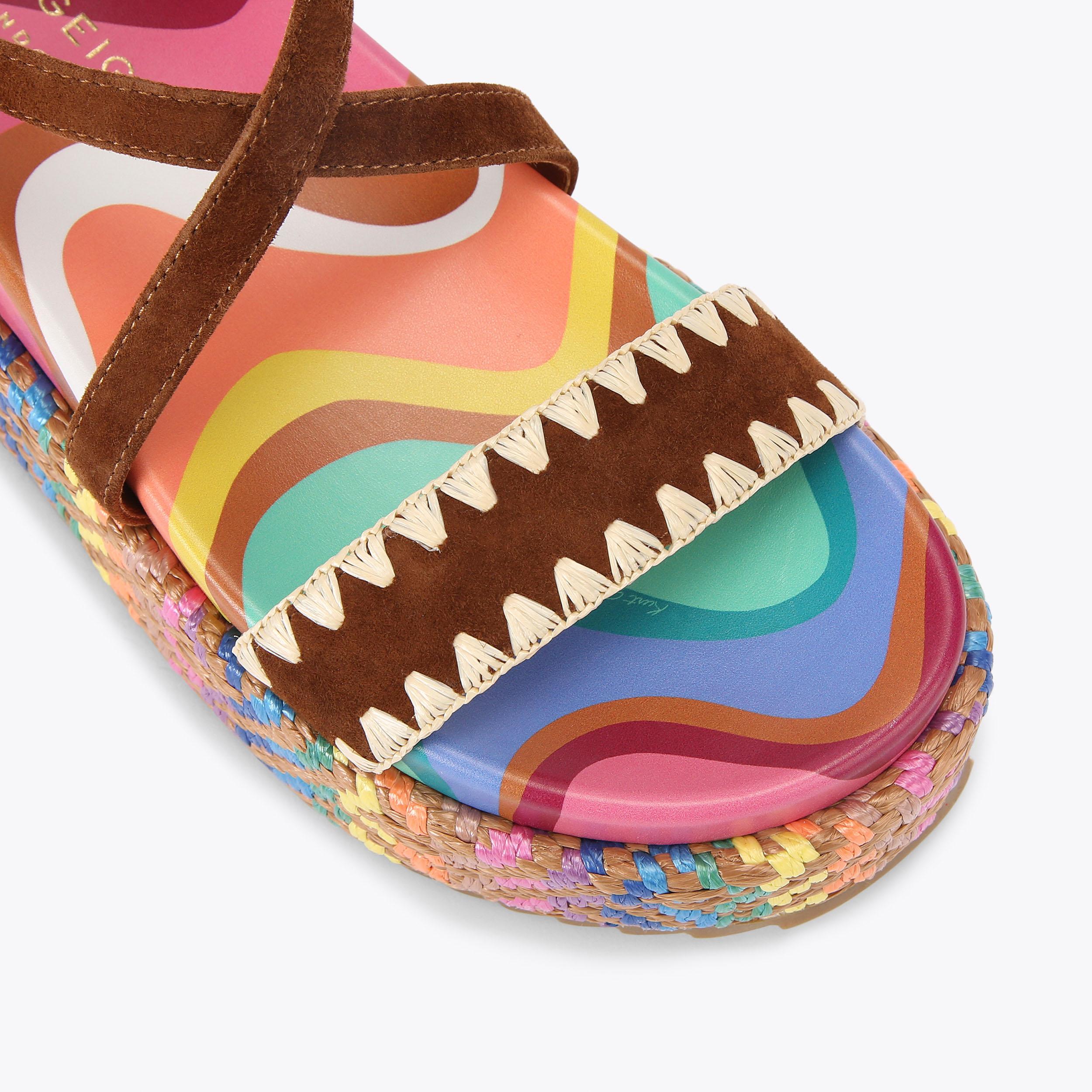CHELSEA FLATFORM SANDAL Rainbow Wave Flatform Sandal by KURT