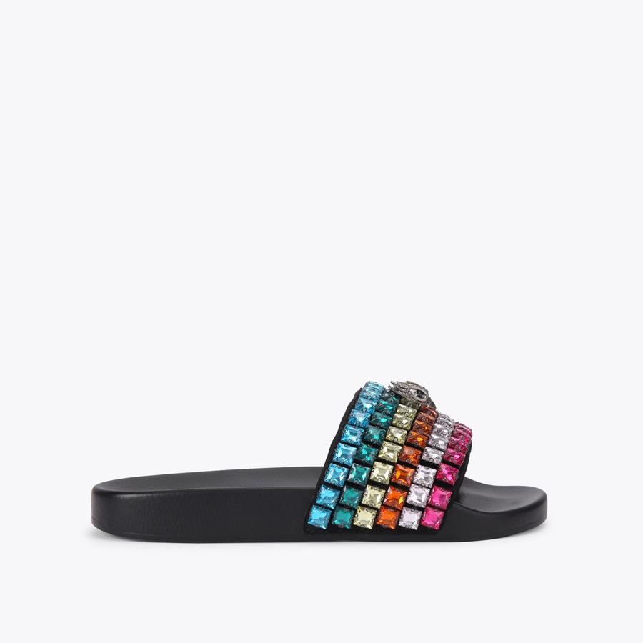 MEENA EAGLE JEWEL Rainbow Canvas Crystal Sandal by KURT