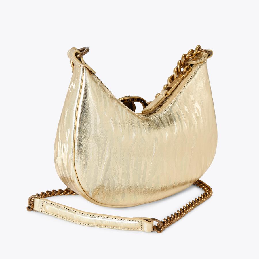 SM CHELSEA CHAIN HOBO Metallic Gold Striped Shoulder Bag by