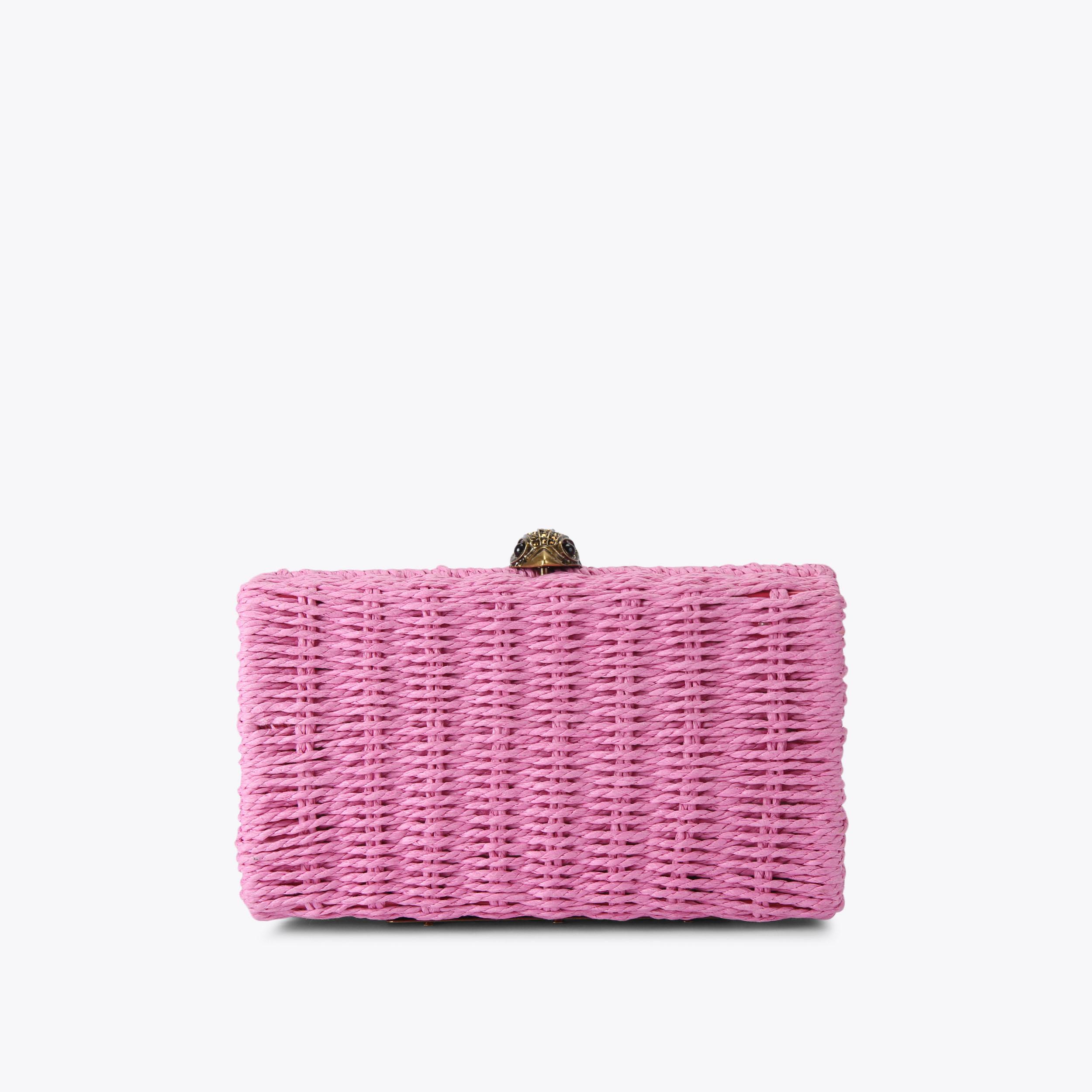 carvela by kurt geiger KENSINGTON CLUTCH Pink Woven Raffia Clutch Bag by KURT GEIGER LONDON