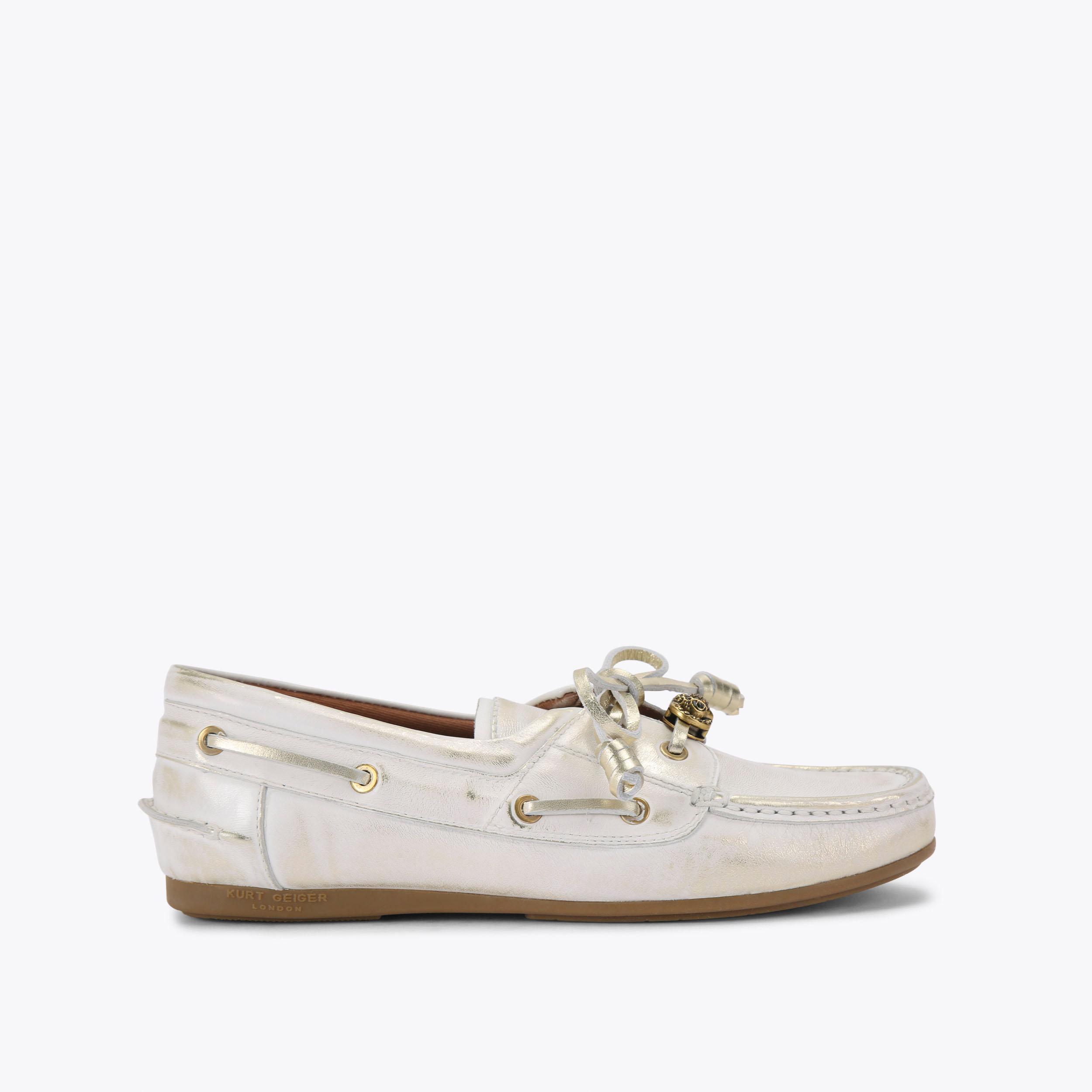 carvela by kurt geiger CHELSEA TIE MOCCASIN Metallic Gold Loafer Shoe by KURT GEIGER LONDON