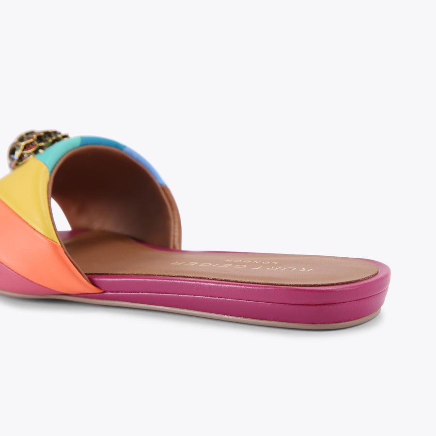 KENSINGTON FLAT SANDAL Rainbow Stripe Slip On Sandal by KURT
