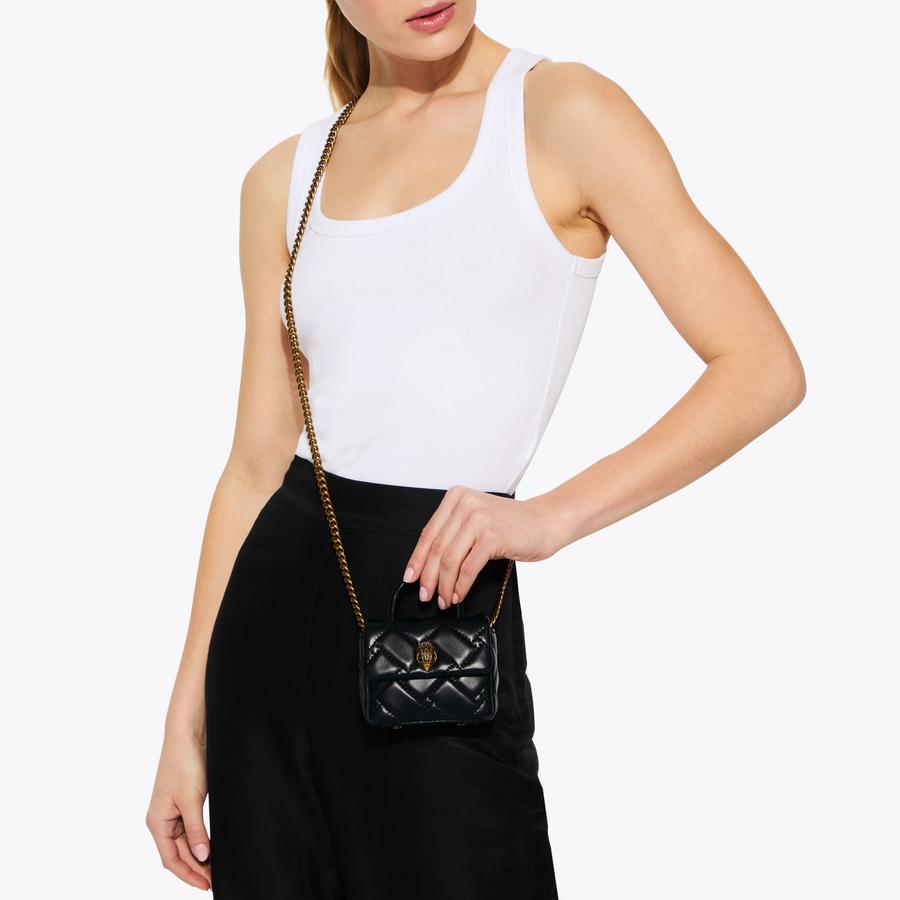 HANDLE MICRO KENSINGTON Black Leather Micro Cross Body Bag