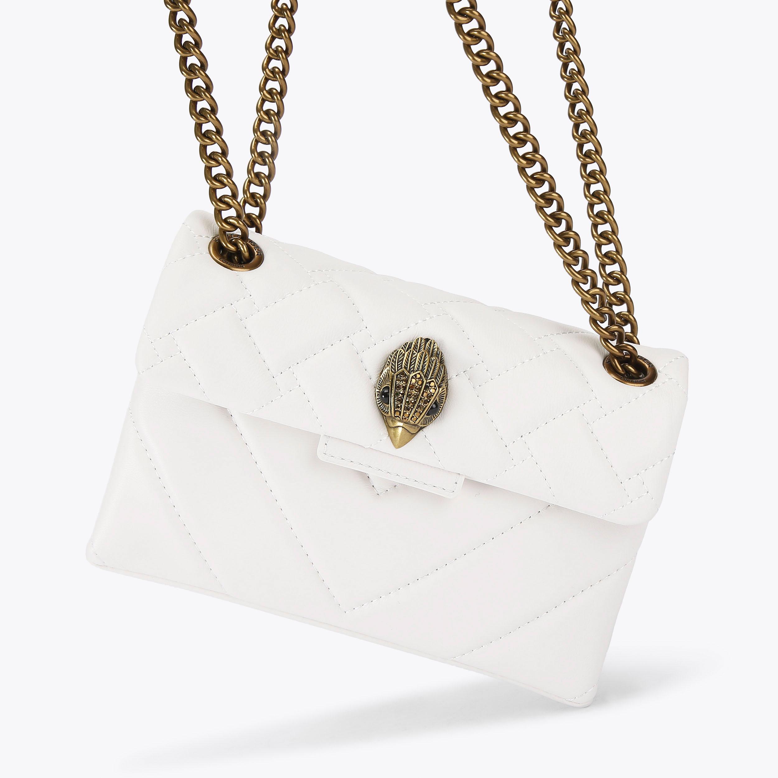 SCRE:EN ＜MINI SHOULDER BAG＞　white LEATHER MINI KENSINGTON White Leather Mini Bag by KURT GEIGER LONDON