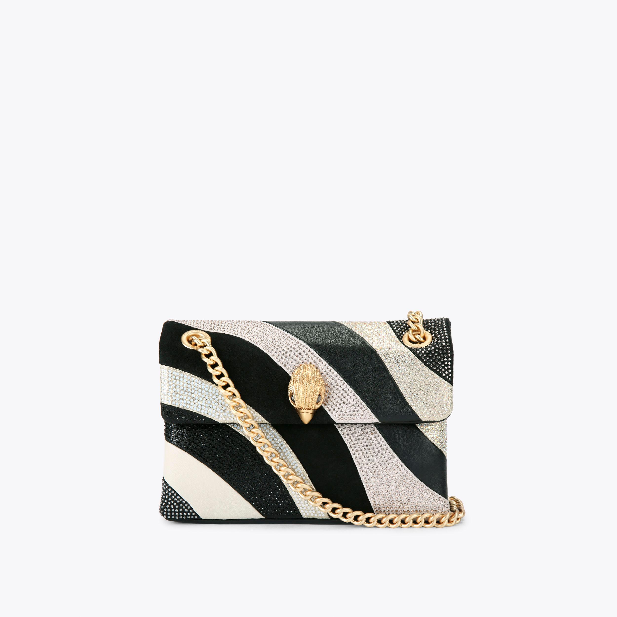 carvela by kurt geiger MINI KENSINGTON BAG Black And White Leather Kensington Bag by KURT GEIGER LONDON