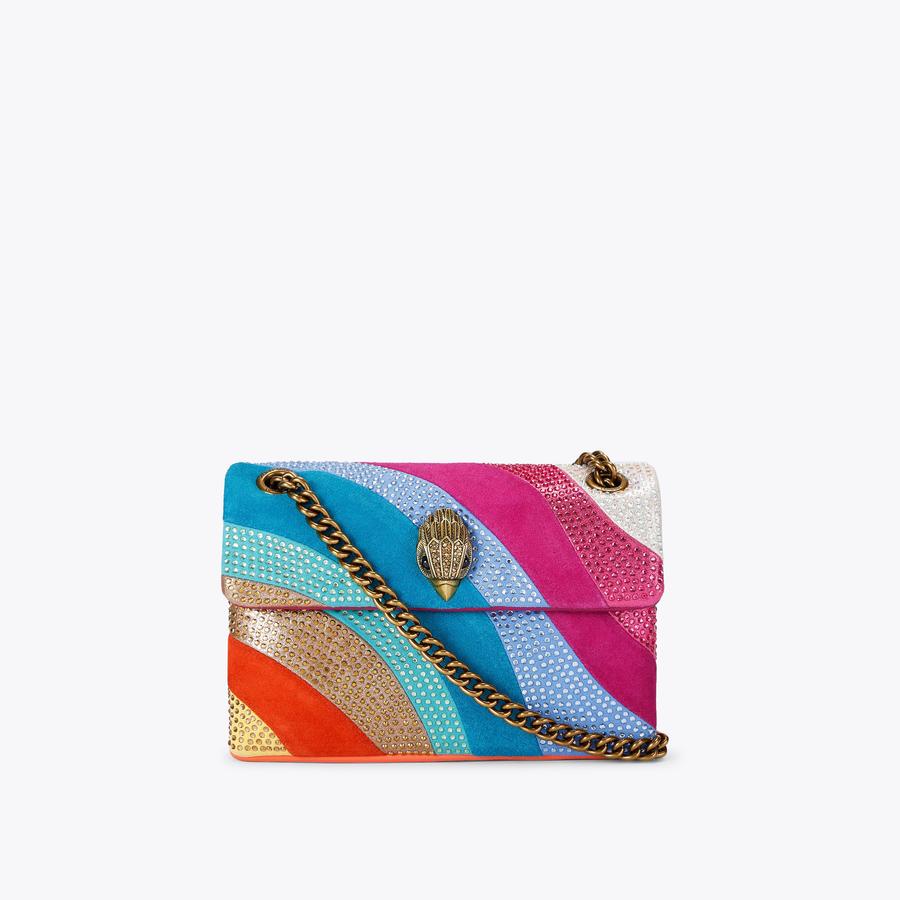 MINI KENSINGTON BAG Suede Rainbow Swirl Mini Bag by KURT GEIGER LONDON