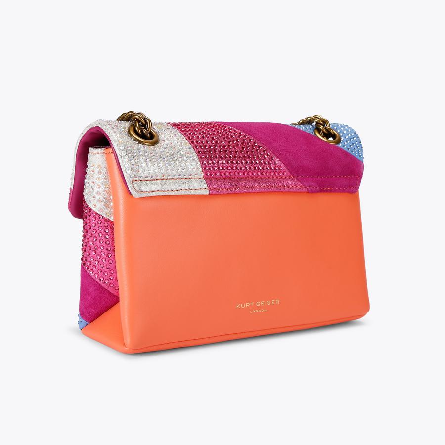 MINI KENSINGTON BAG Suede Rainbow Swirl Mini Bag by KURT GEIGER LONDON