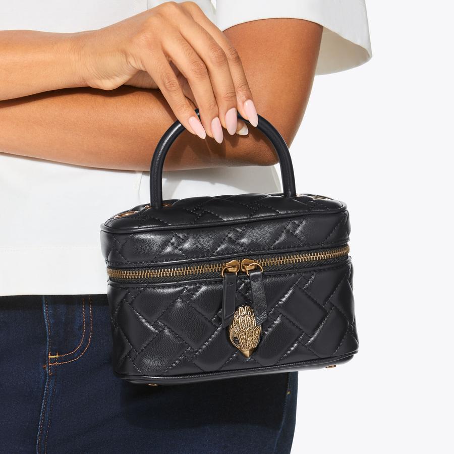 VANITY BAG／black leather × jute Chanel Black Leather Timeless Classic Vintage Tall Vanity