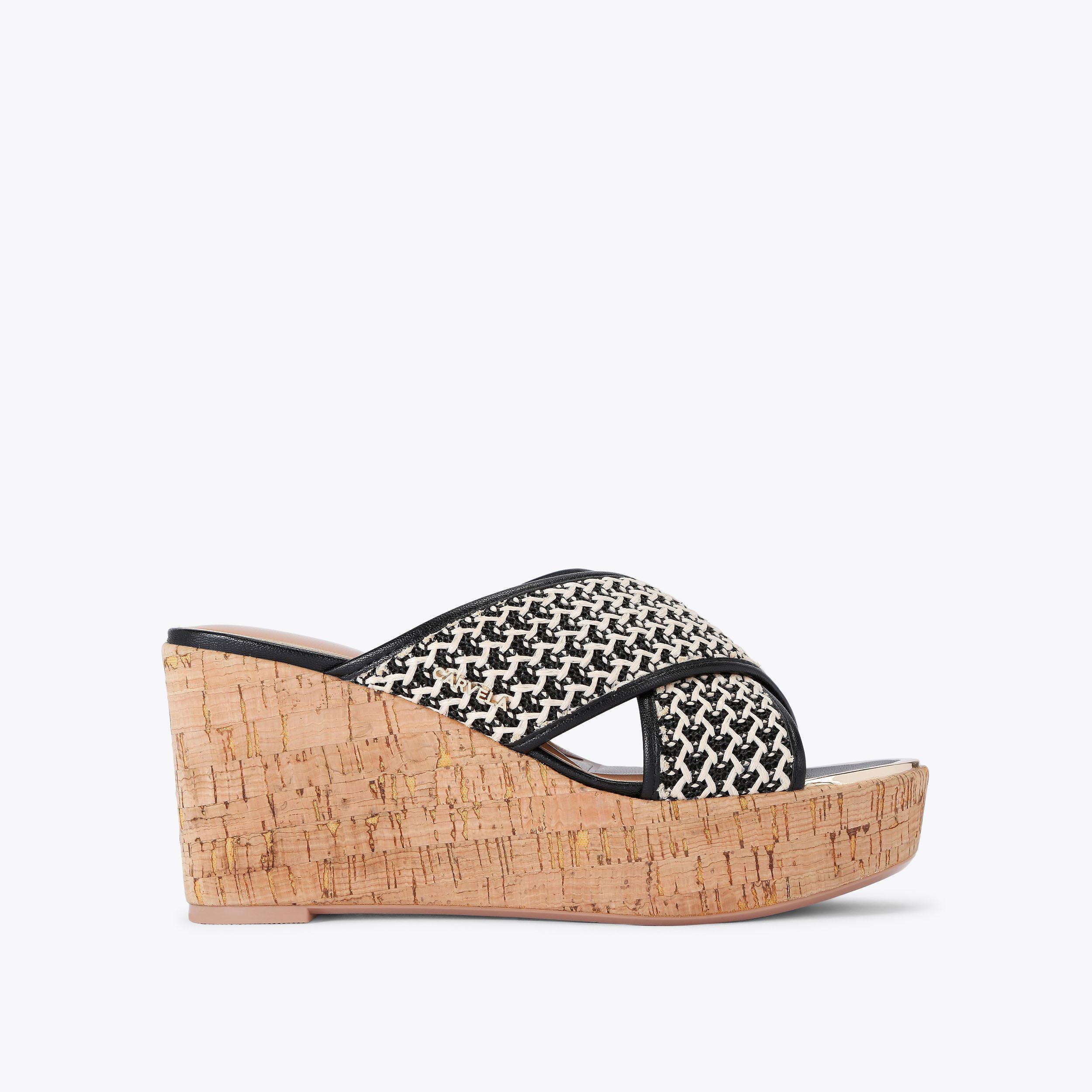 SORRENTO WEDGE MULE Raffia Wedge Heel by CARVELA