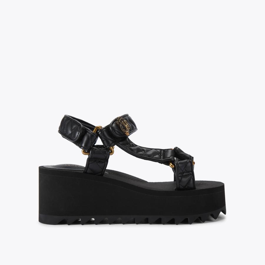guriguri  ORION PUMP Black Overstitch Quilted Sandal by KURT GEIGER LONDON