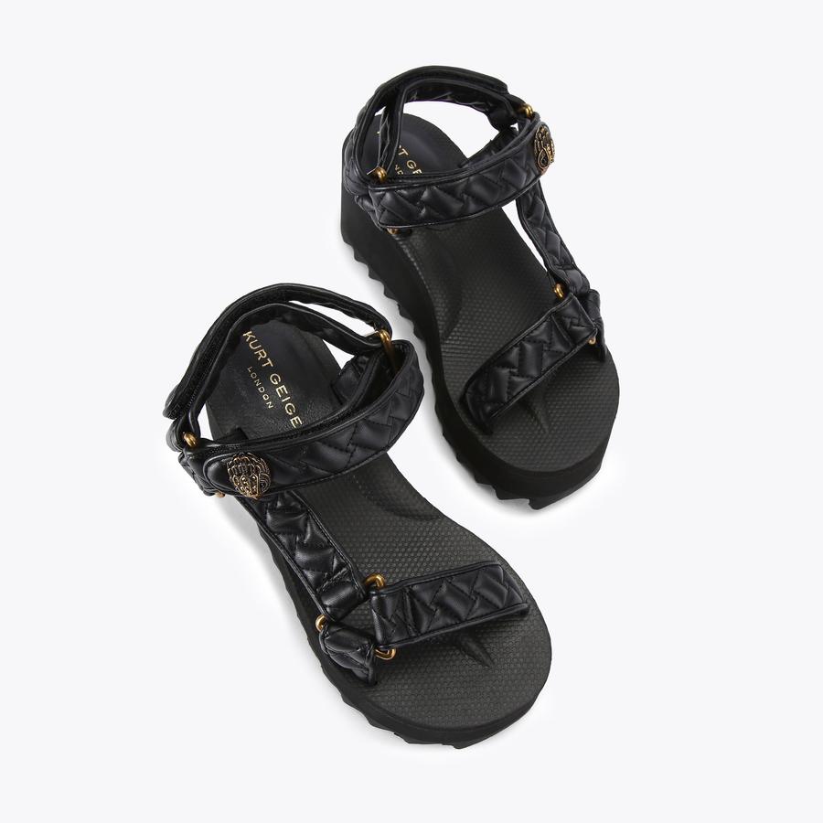 guriguri  ORION PUMP Black Overstitch Quilted Sandal by KURT GEIGER LONDON