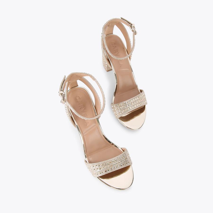 KIANNI Gold Heeled Sandal by CARVELA