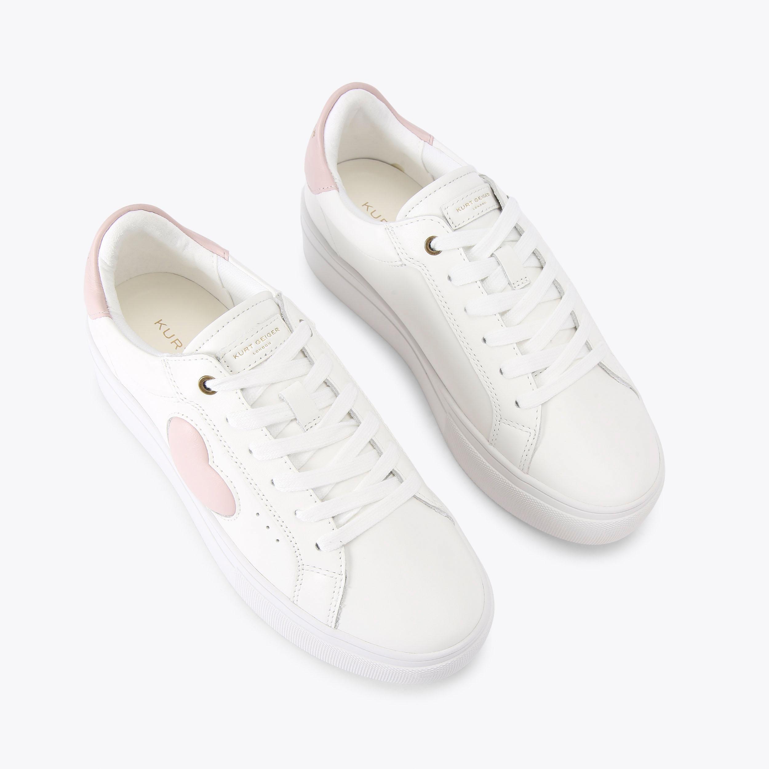 LANA HEART White Black Leather Sneaker by KURT GEIGER LONDON